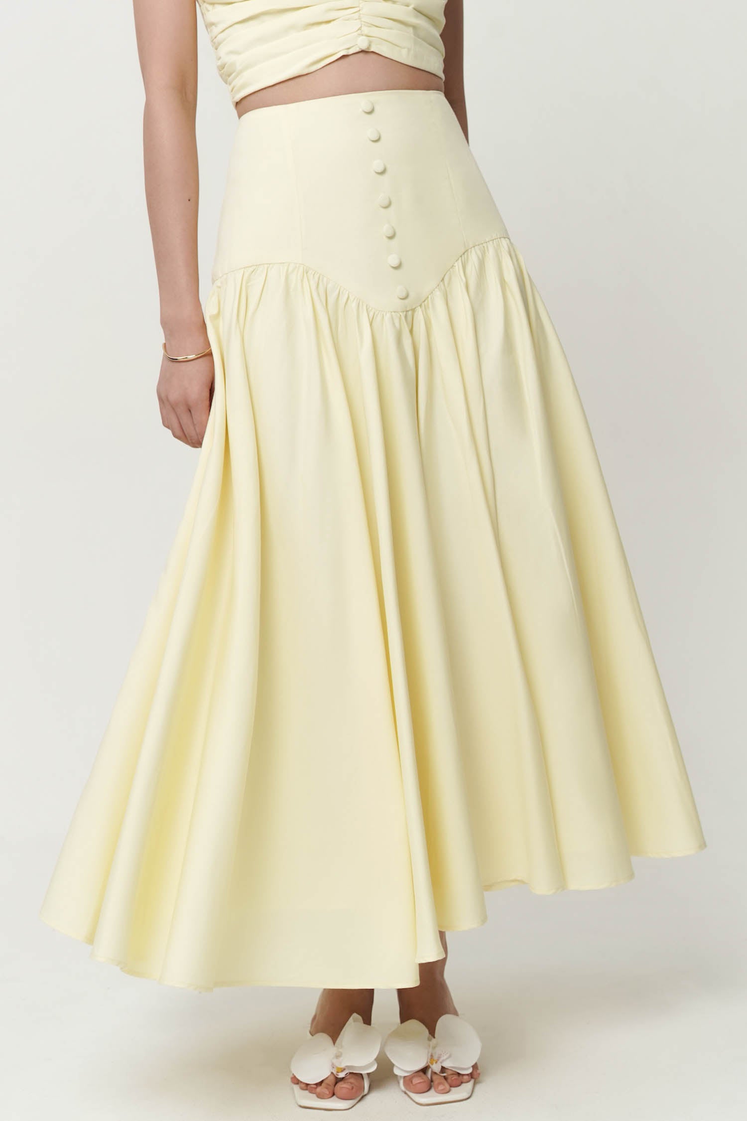 Eulalia Gathered Maxi Skirt In Butter