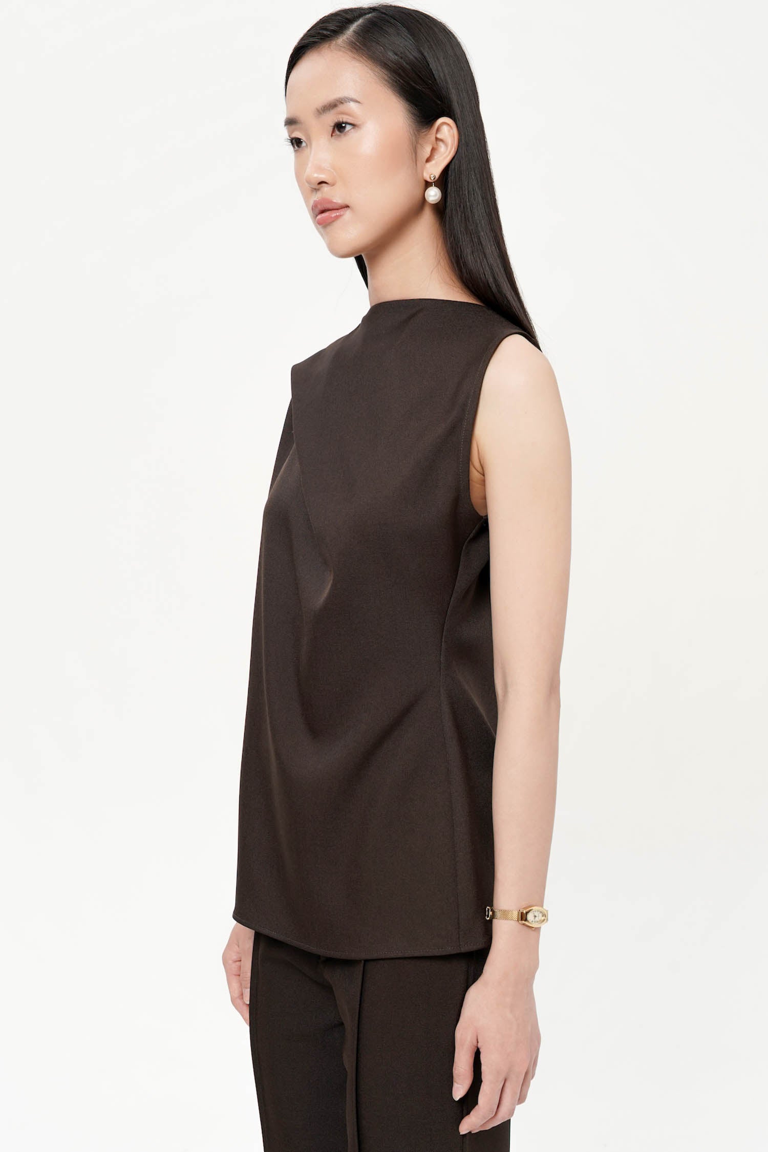 Oaken Drape Top In Espresso