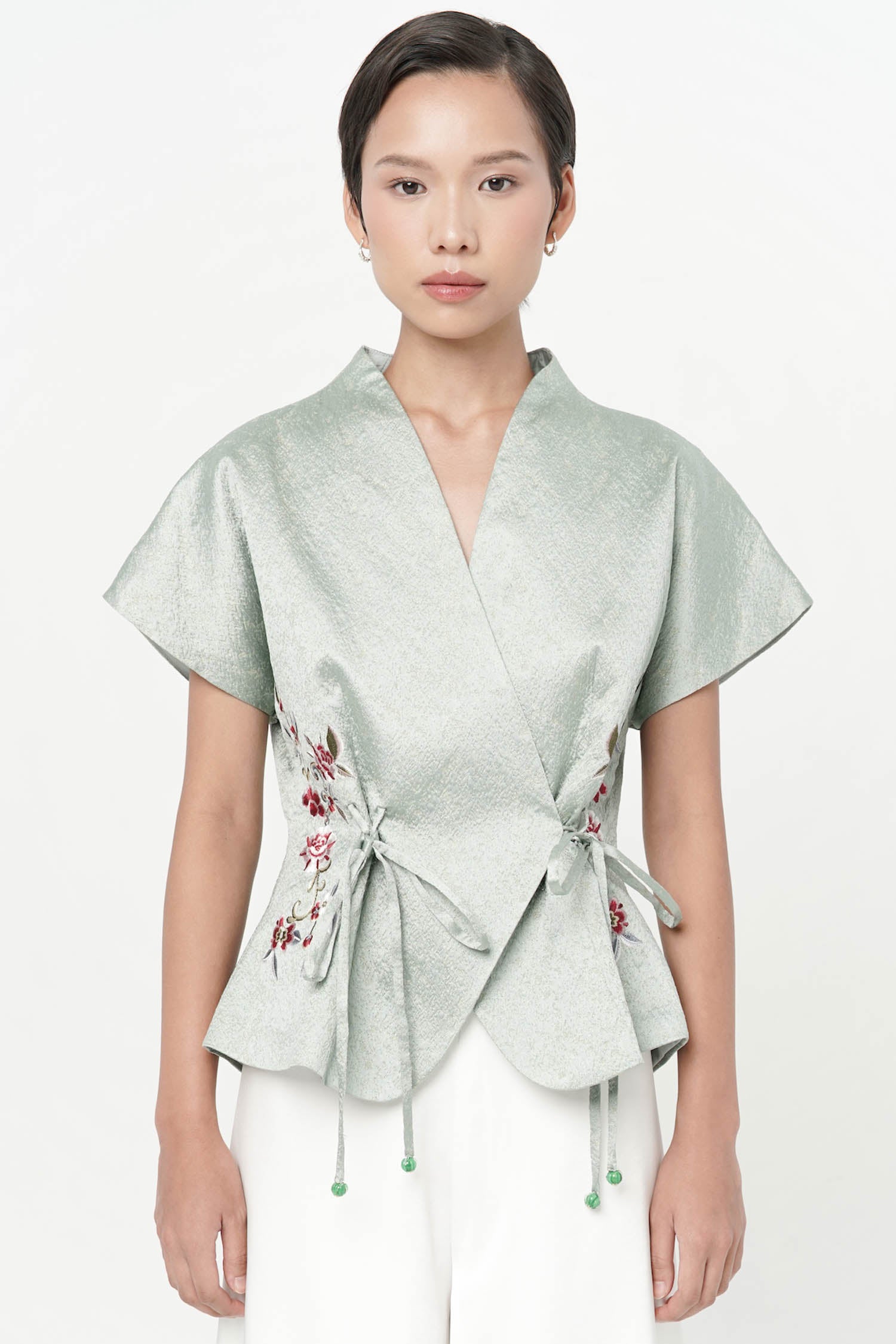 Wufu Tied Top In Sage