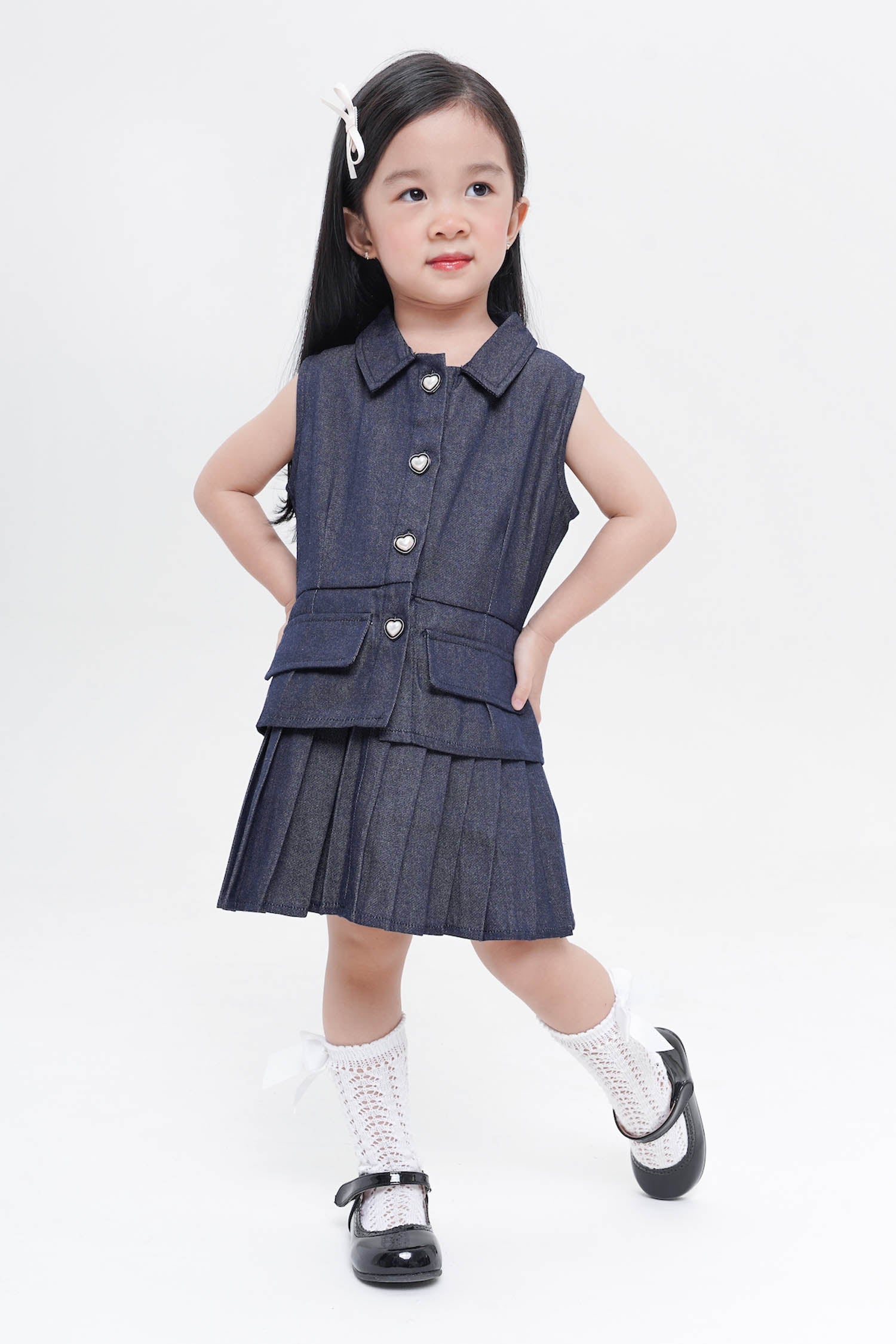 Mini Hollis Dress In Dark Denim