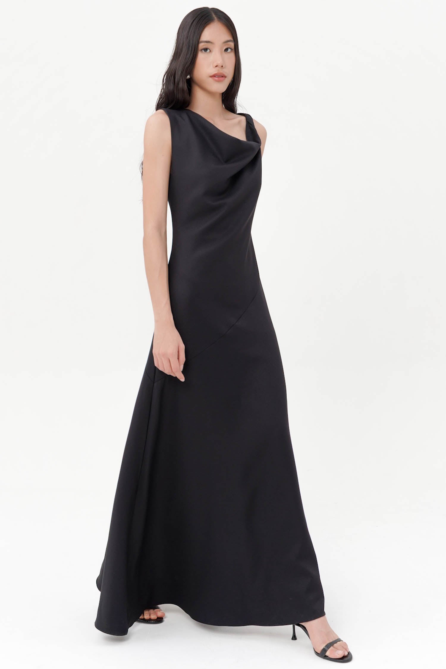 Bronya Greek Twist Dress In Black