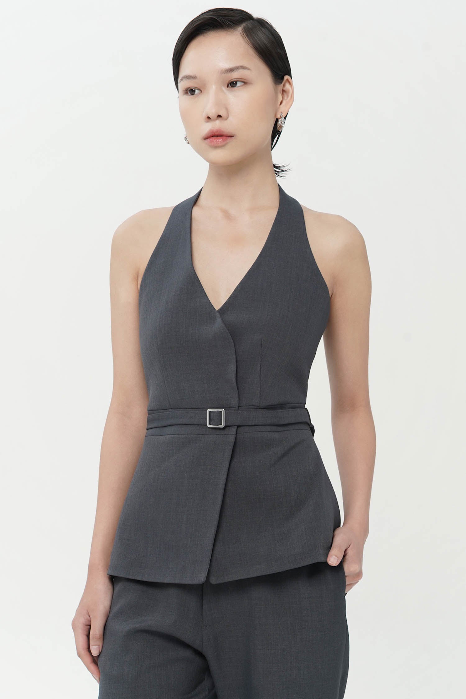 Stetson Halter Top In Slate Grey