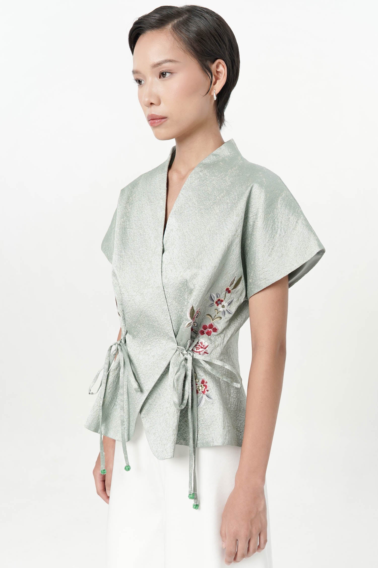 Wufu Tied Top In Sage