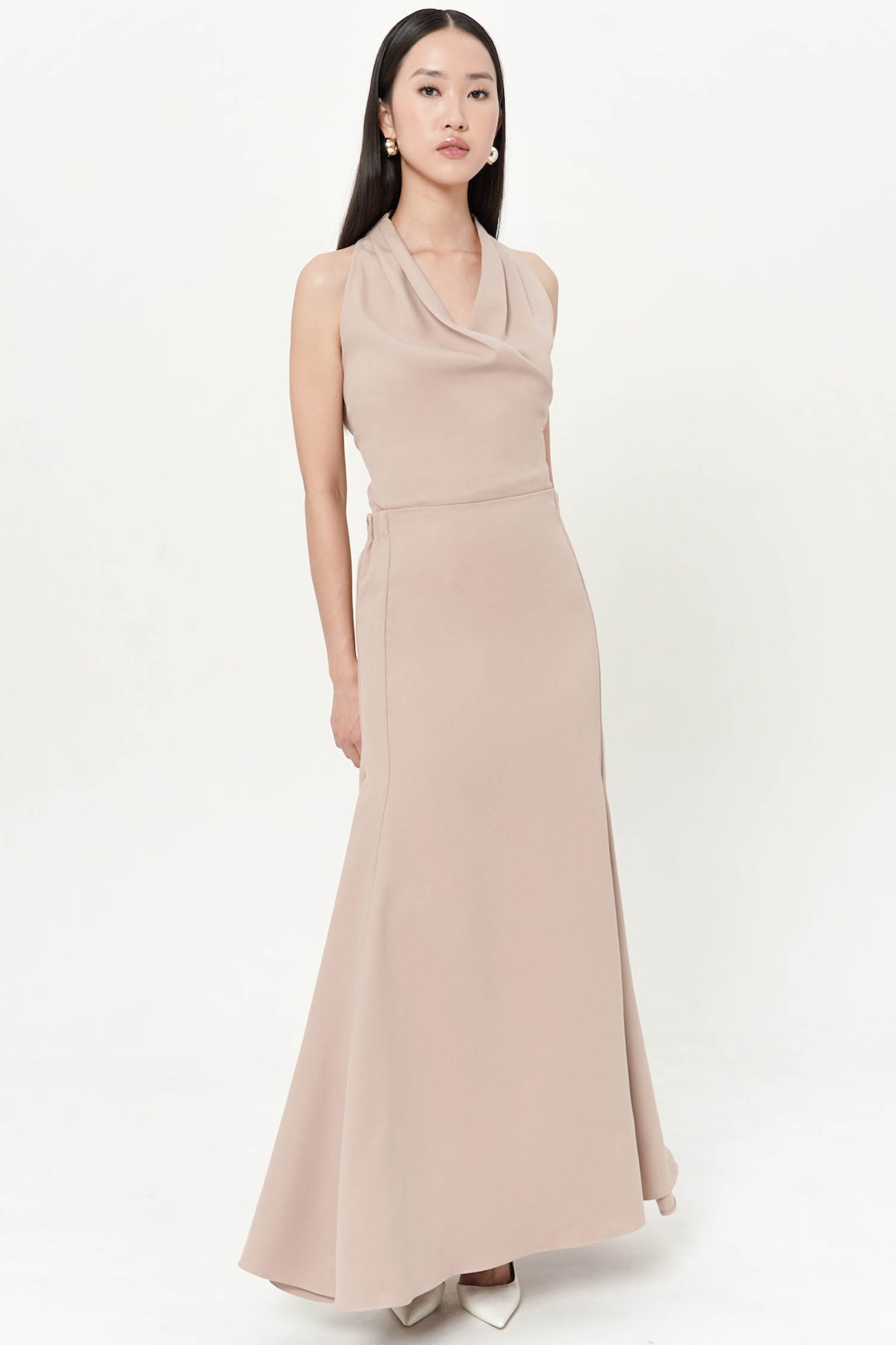 Franca Mermaid Maxi Skirt In Nude