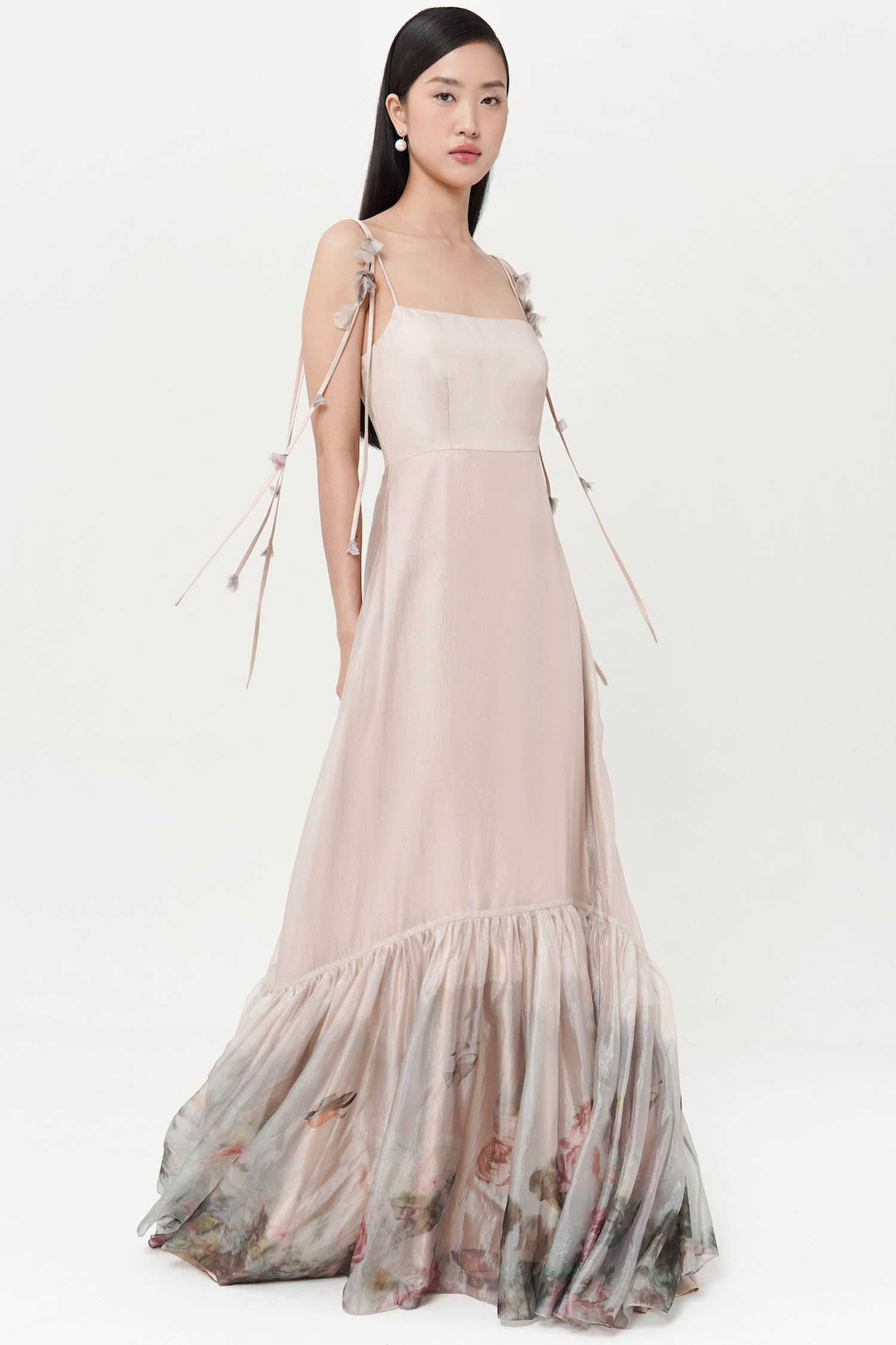 Serena Tierred Dress In Nude