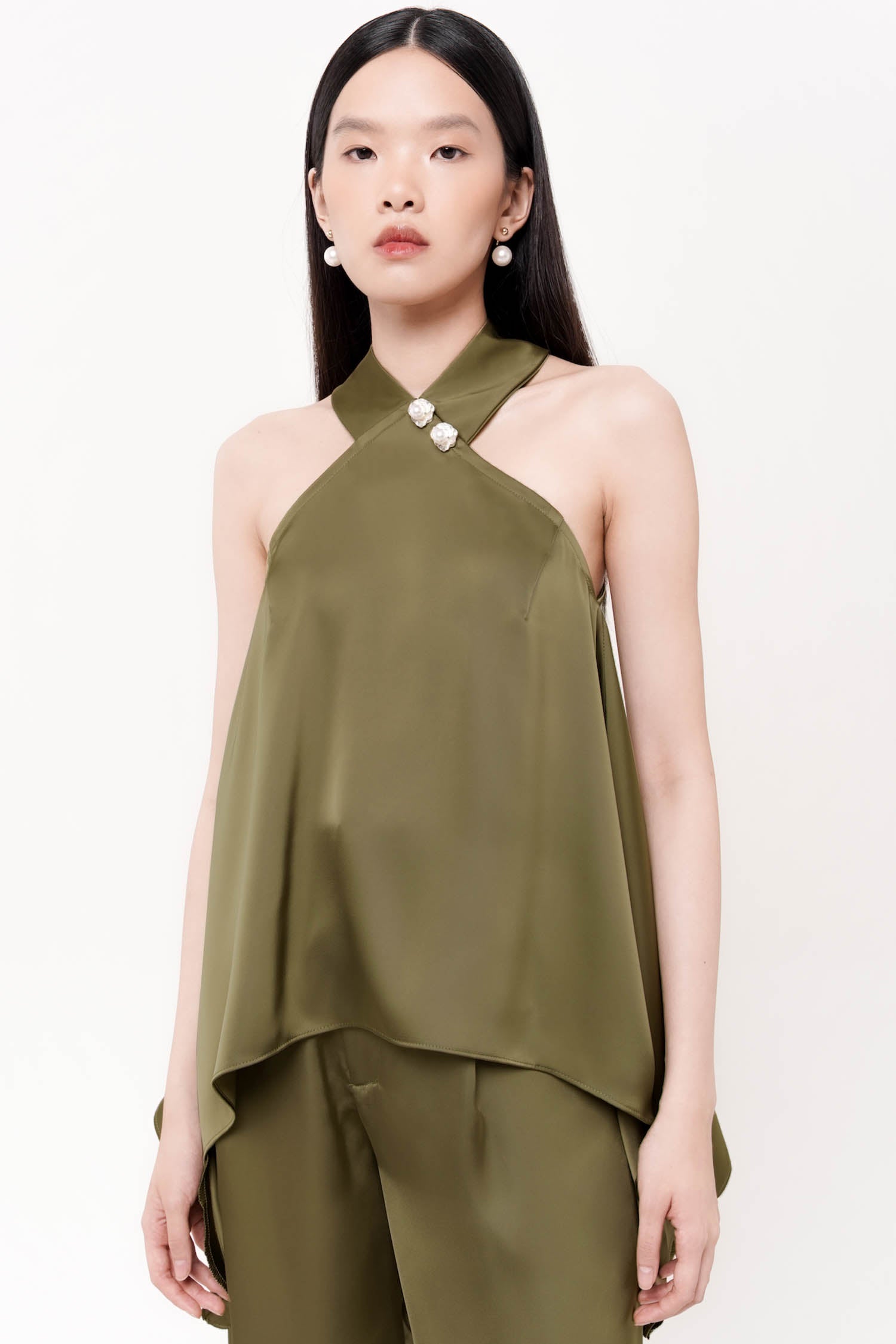 Posey Top in Olive Green