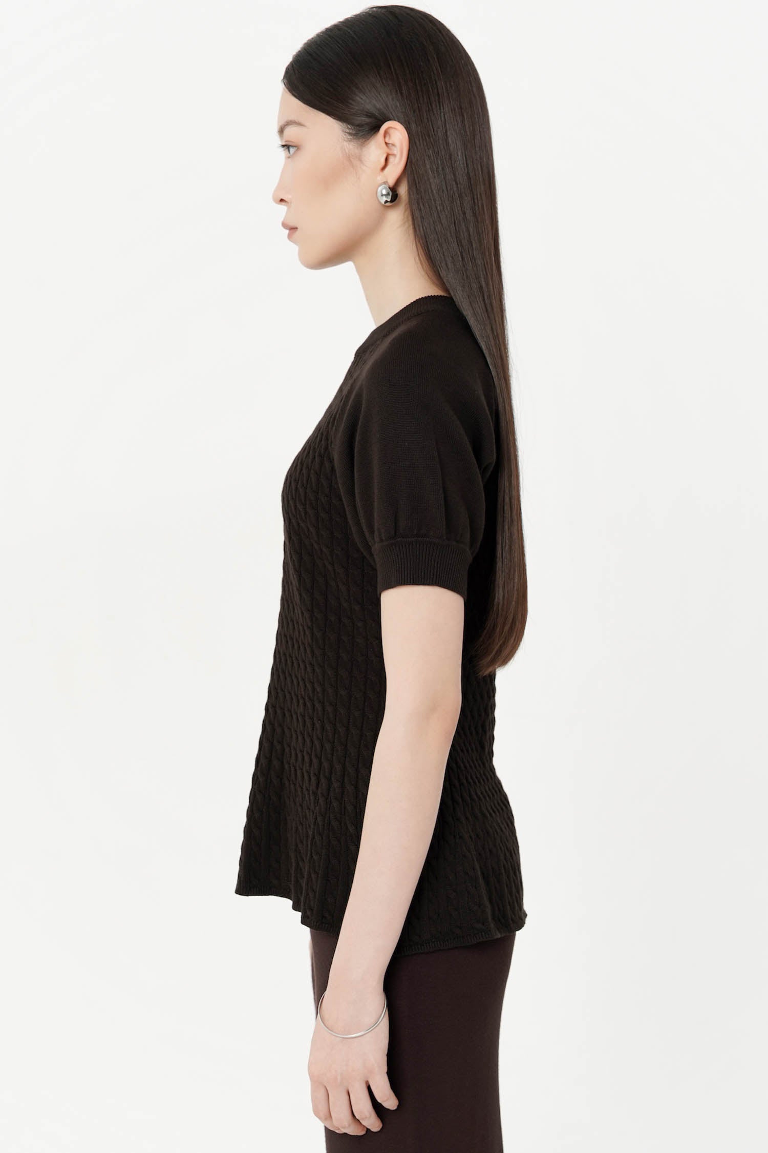 Zola Peplum Knit Top In Espresso