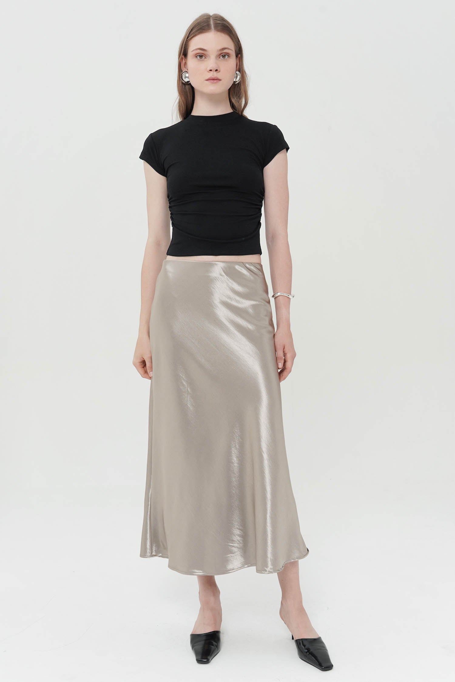 Francie Maxi Skirt In Champagne (1 LEFT)