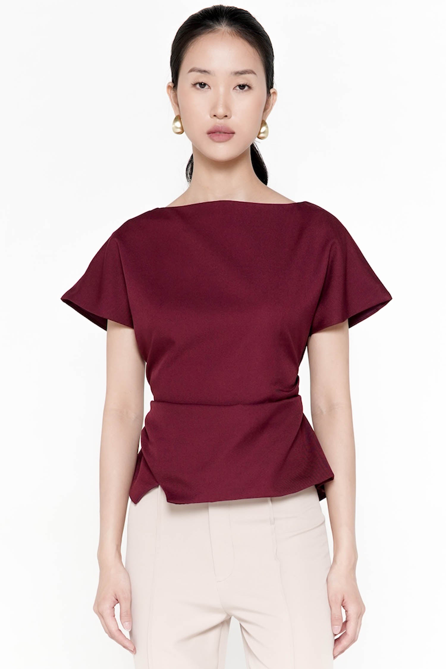 Sennan Cinched Top In Wine