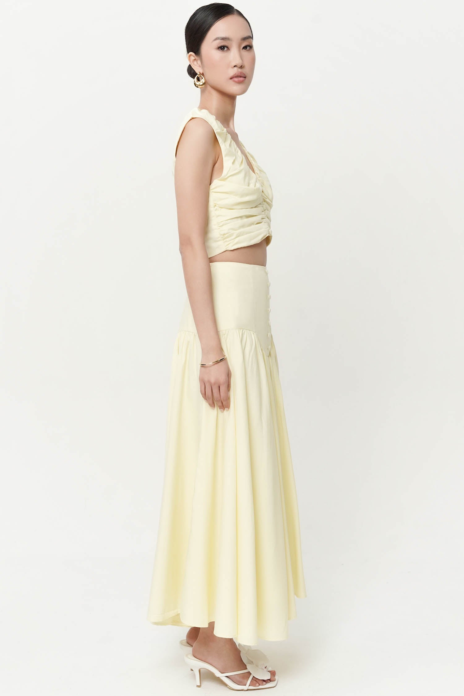 Eulalia Ruched Top In Butter