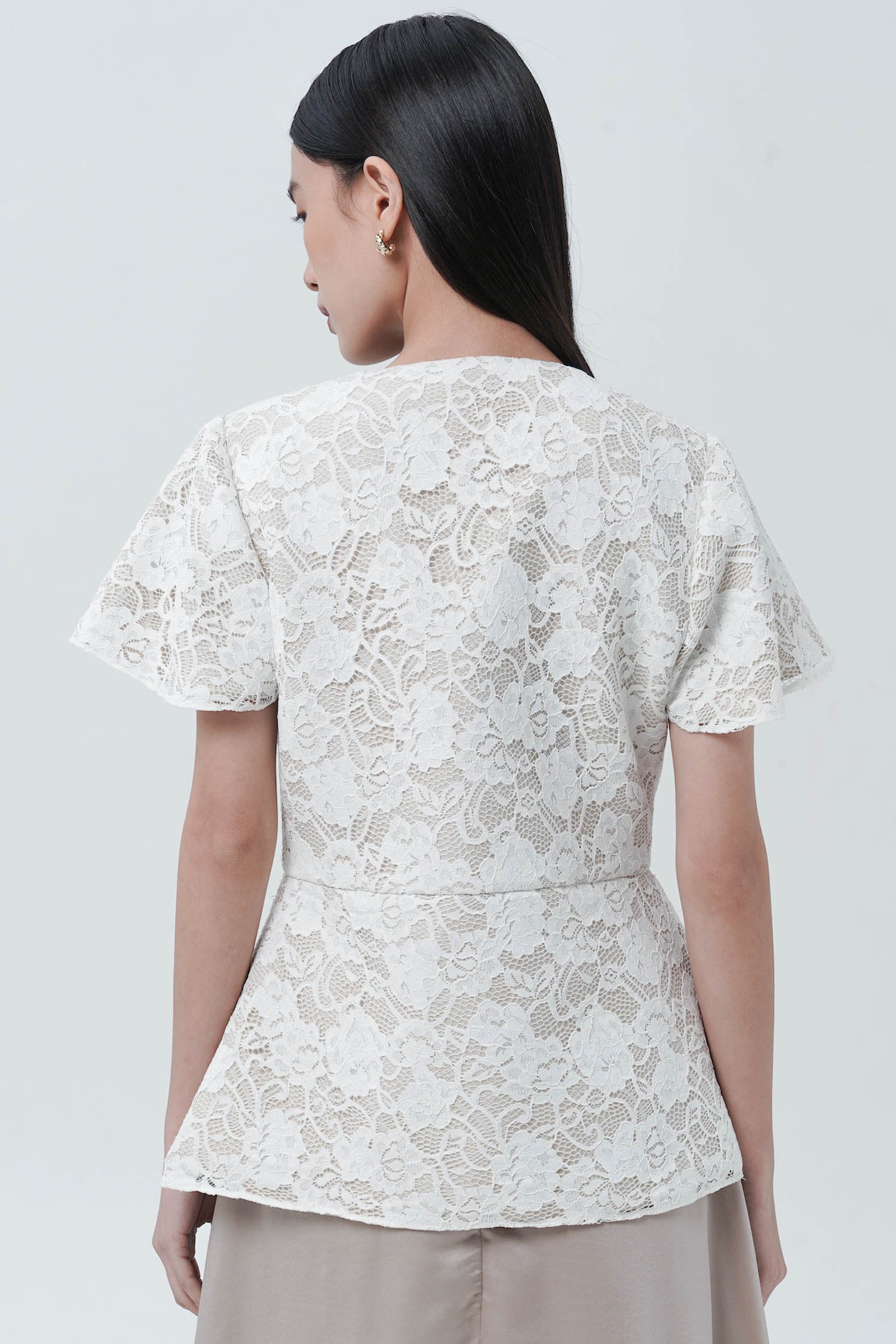 North Lace Top In Broken White