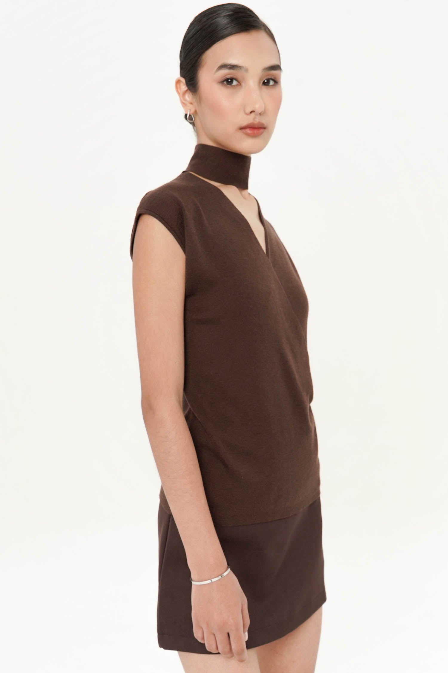 Regiesla Wrap Top In Espresso
