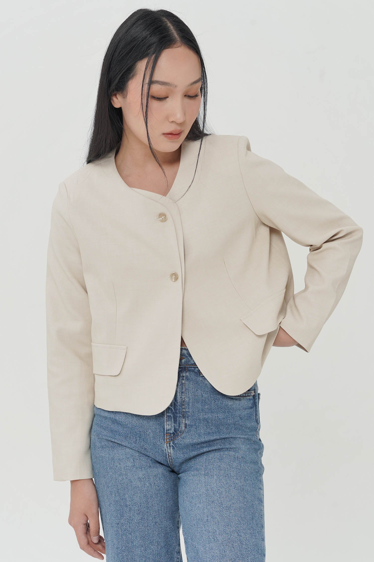 Zazi Blazer In Oat