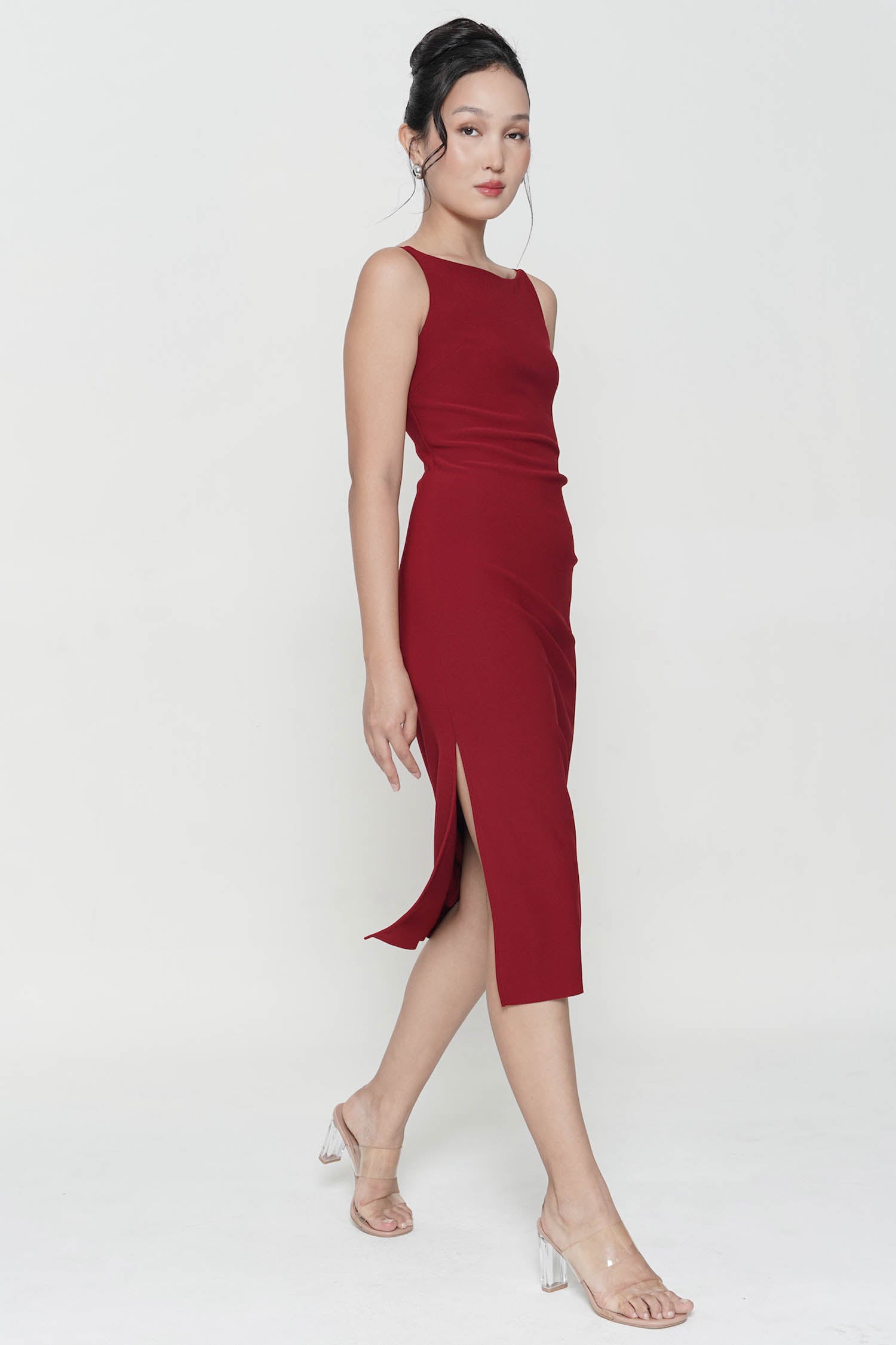 Taven Dress In Maroon