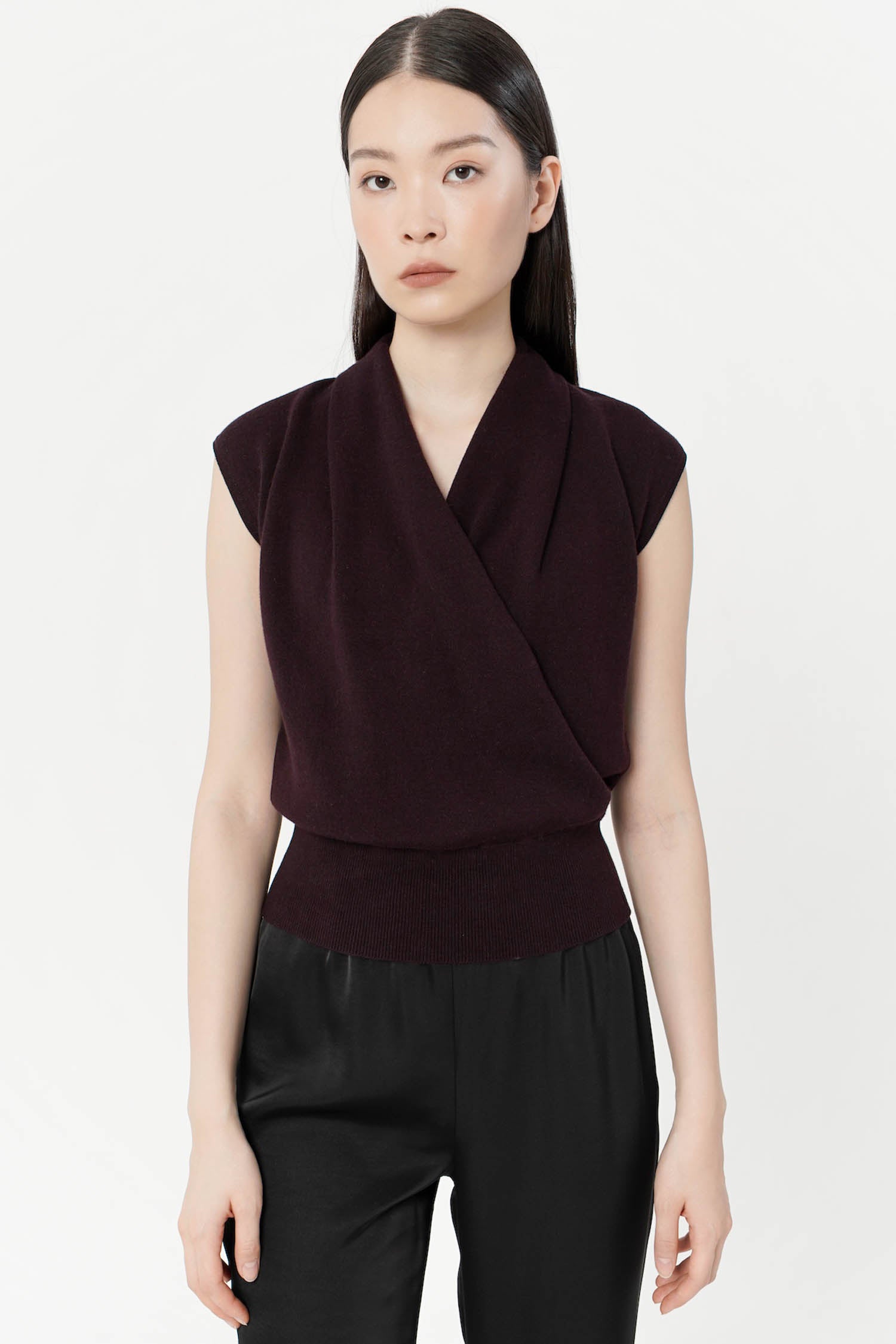 Ciren Wrap Top In Wine