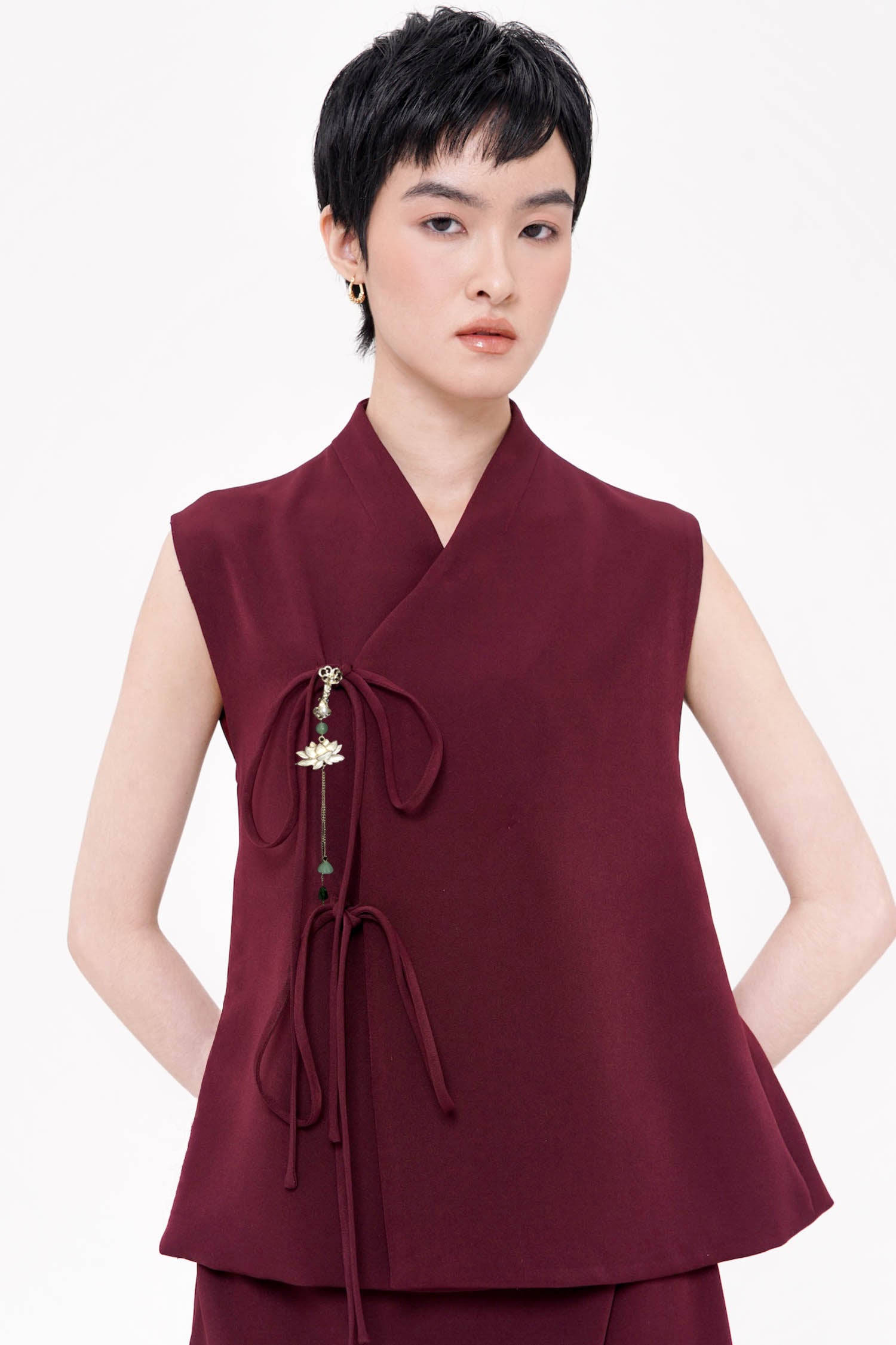 Song Wrapped Top In Maroon