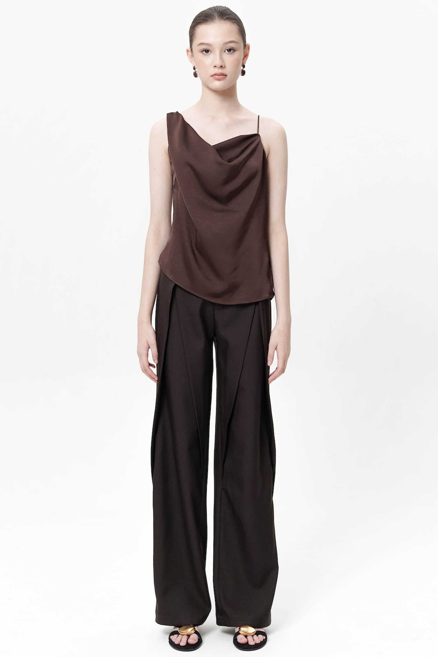 Mykonos Asymmetrical Top In Espresso