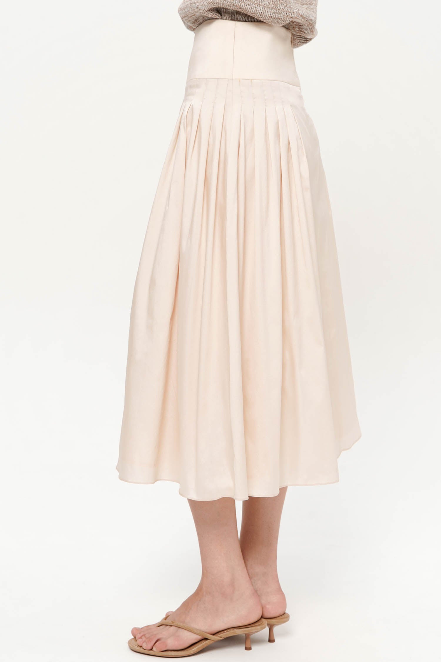 Maren Midi Pleated Skirt In Pink
