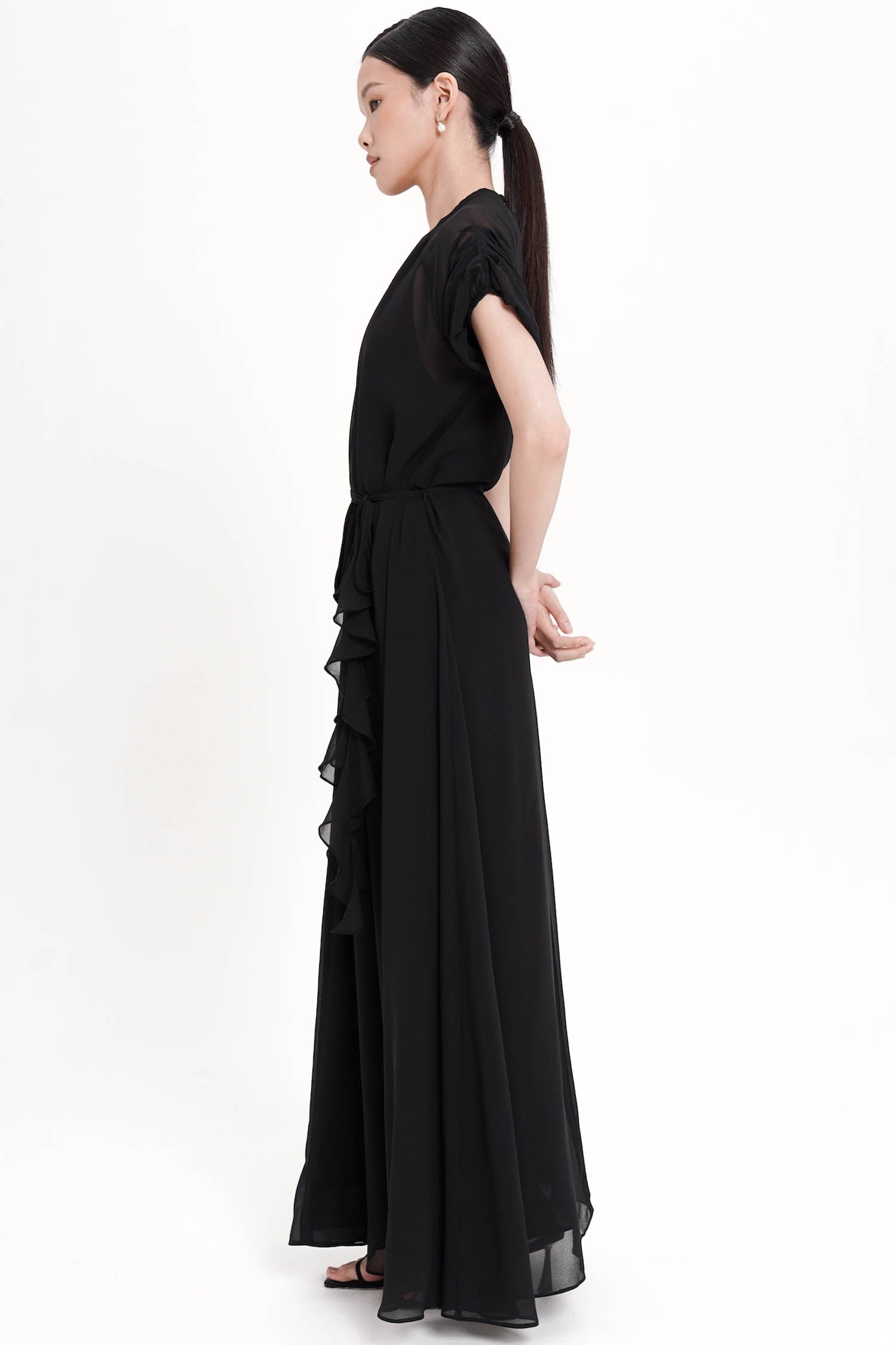 Jupiter Belted Maxi Dress In Black