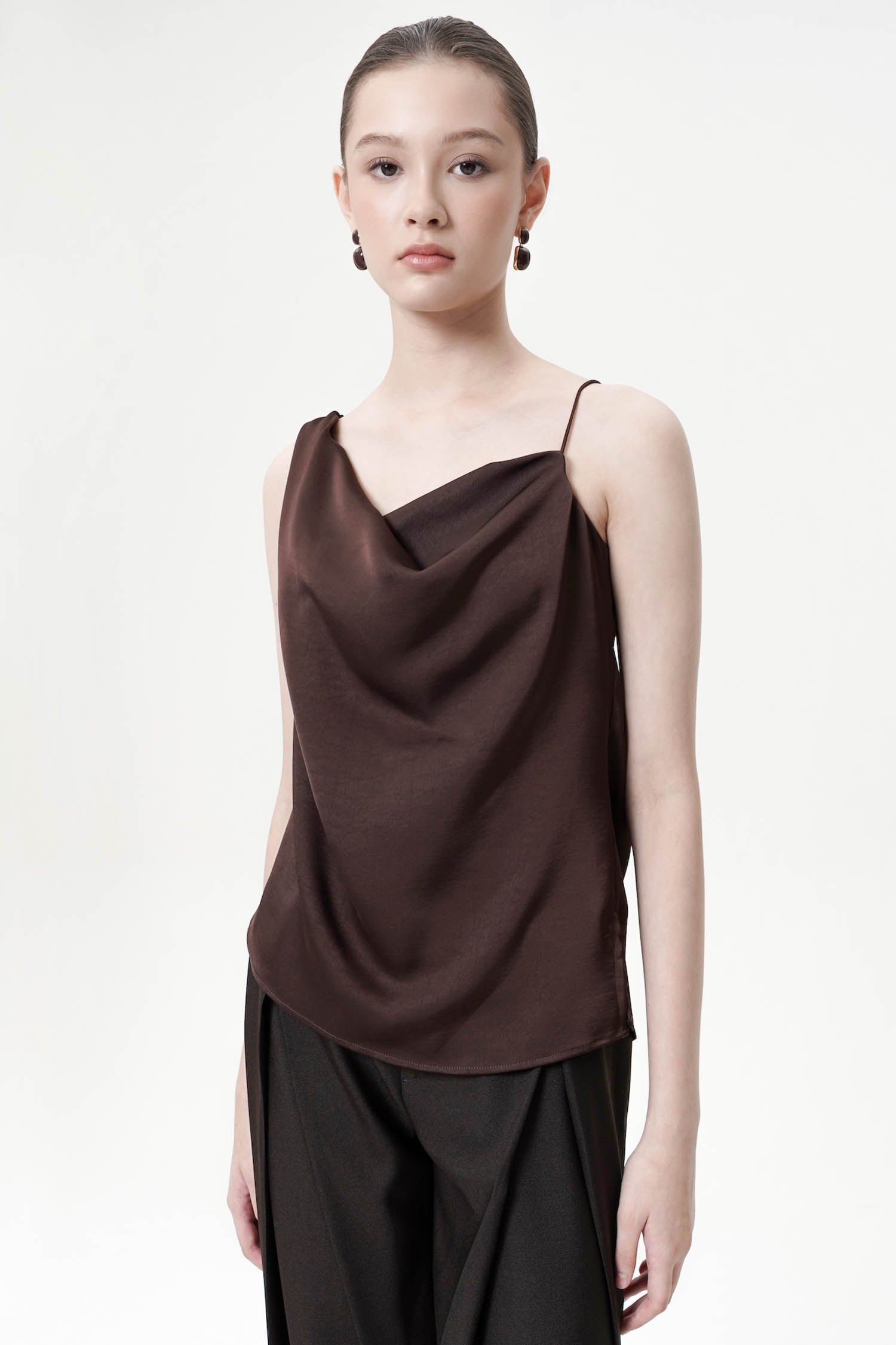 Mykonos Asymmetrical Top In Espresso