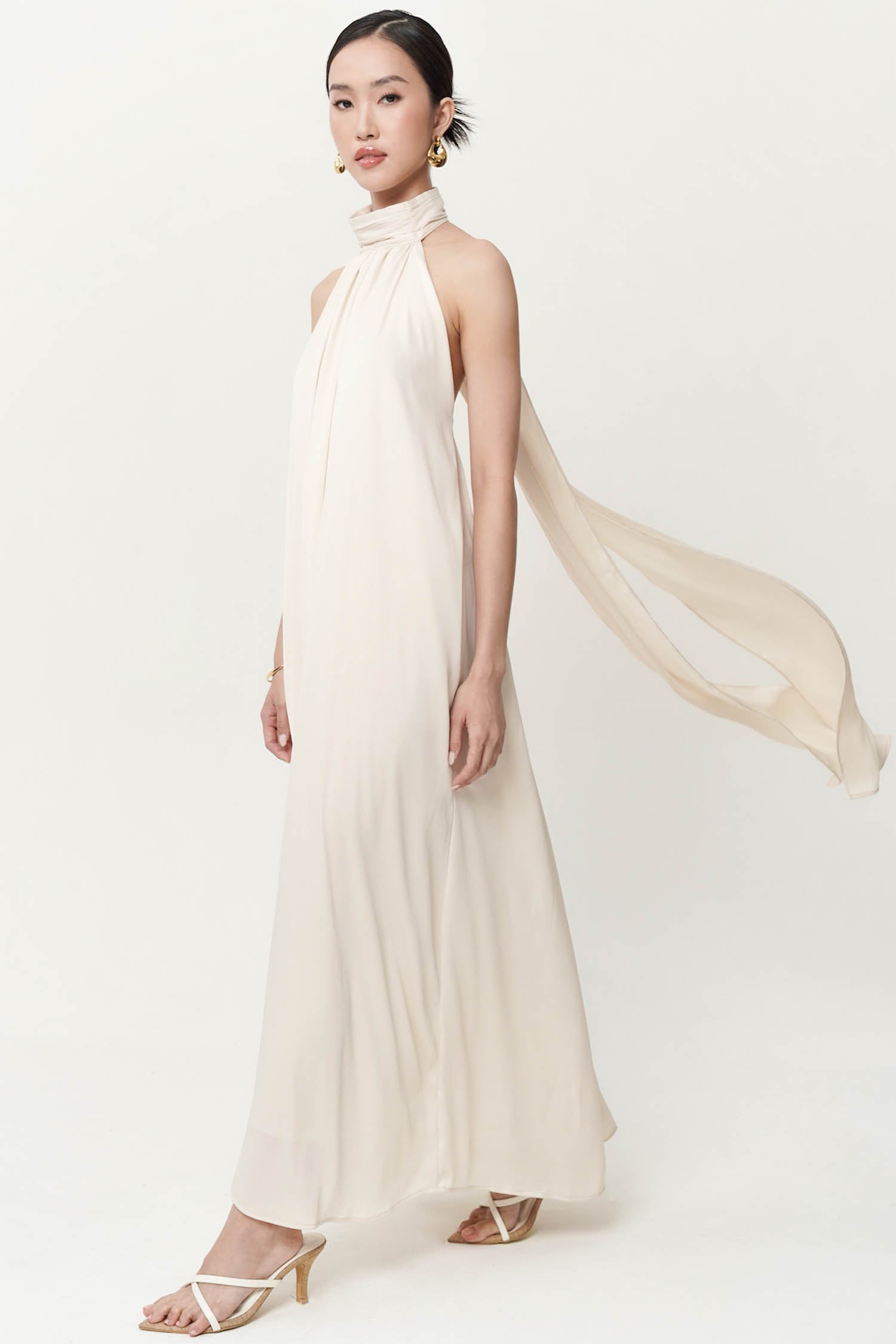 Cameron Backless Dress In Ivory