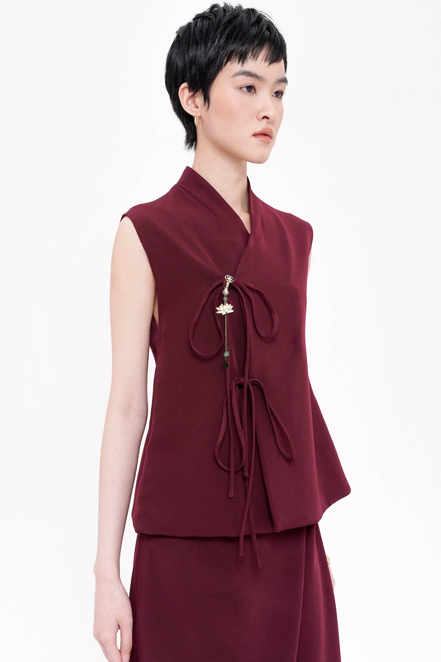 Song Wrapped Top In Maroon