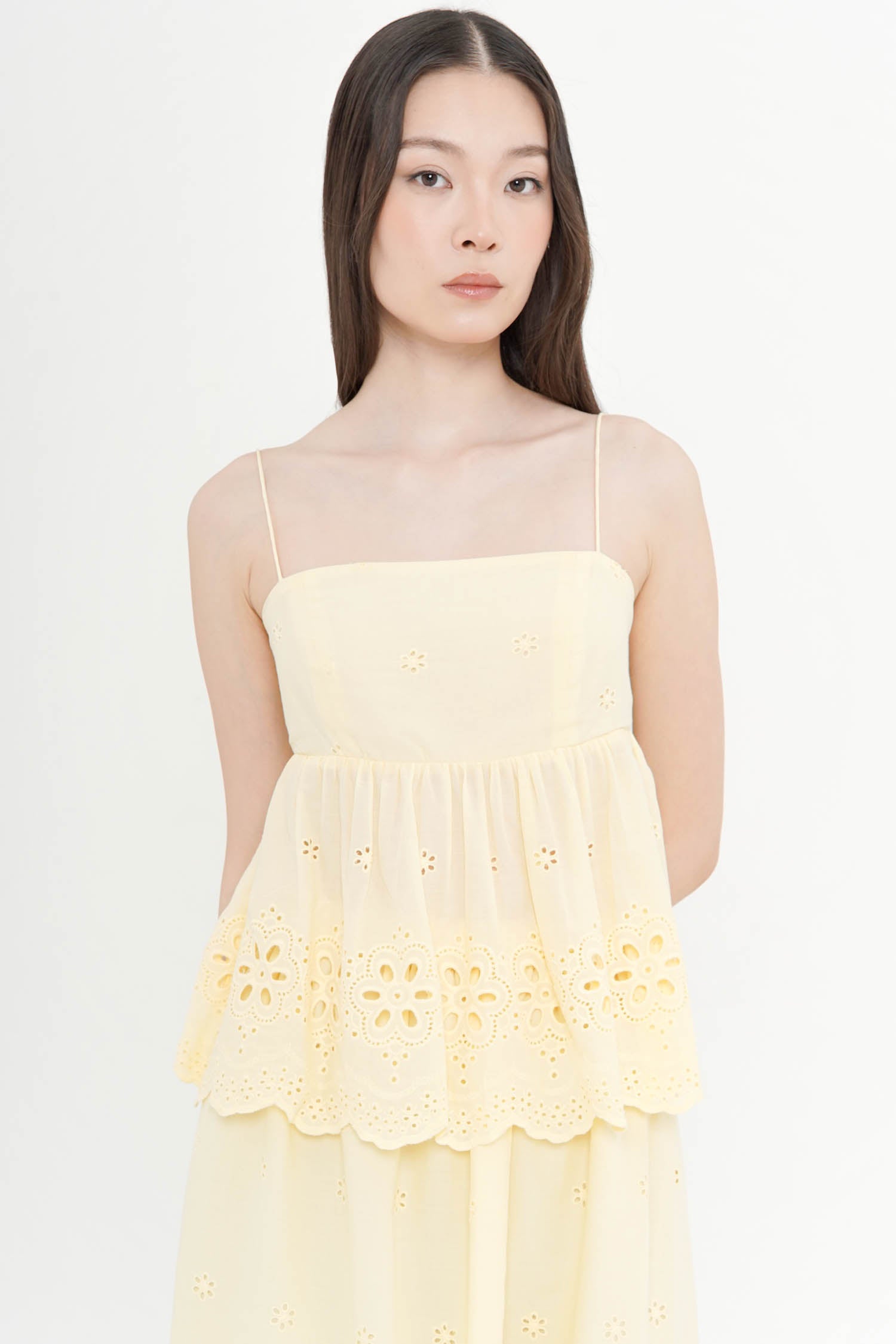 Nerina Embroidered Top In Butter