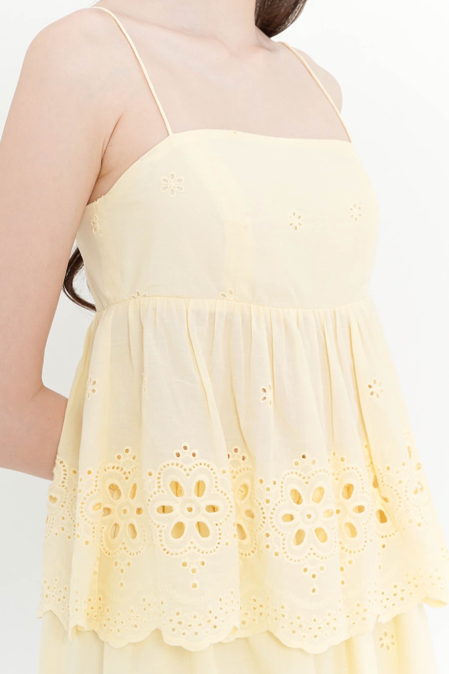 Nerina Embroidered Top In Butter