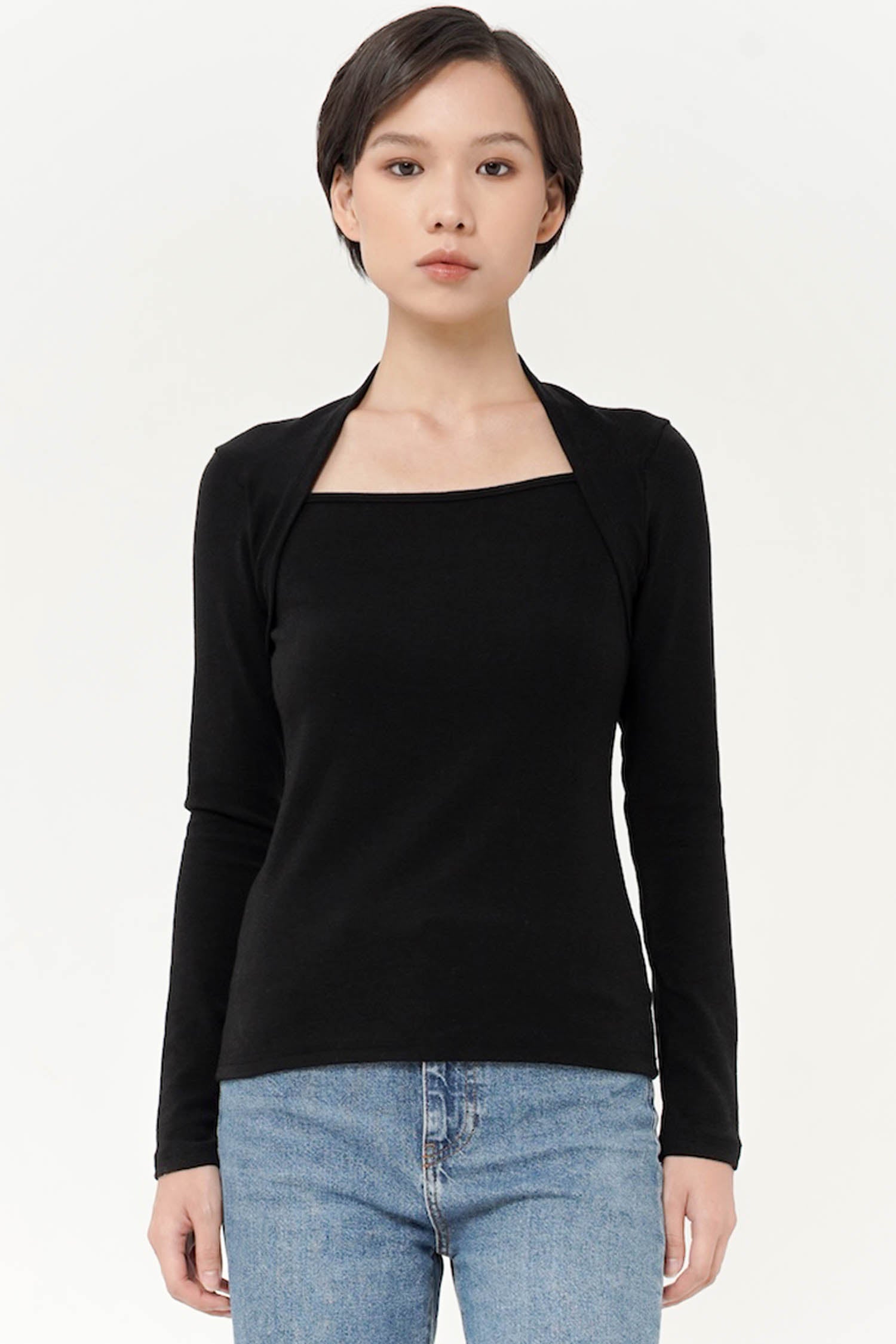 Alteza Long Sleeve Top In Black