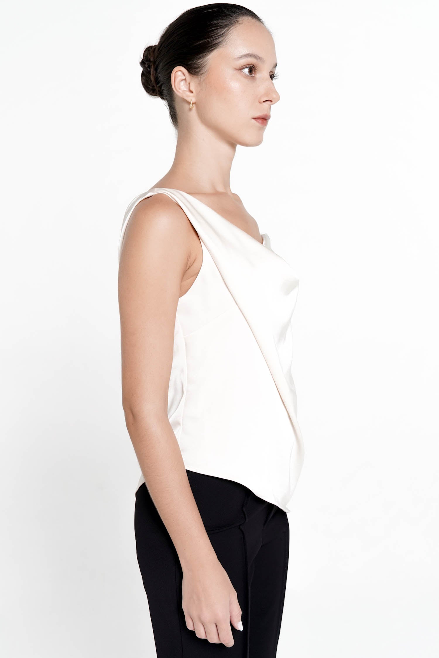 Mykonos Asymmetrical Top In Porcelain