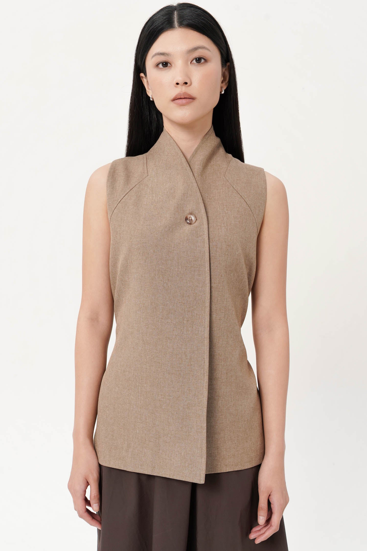 Tuva Structured Vest In Latte