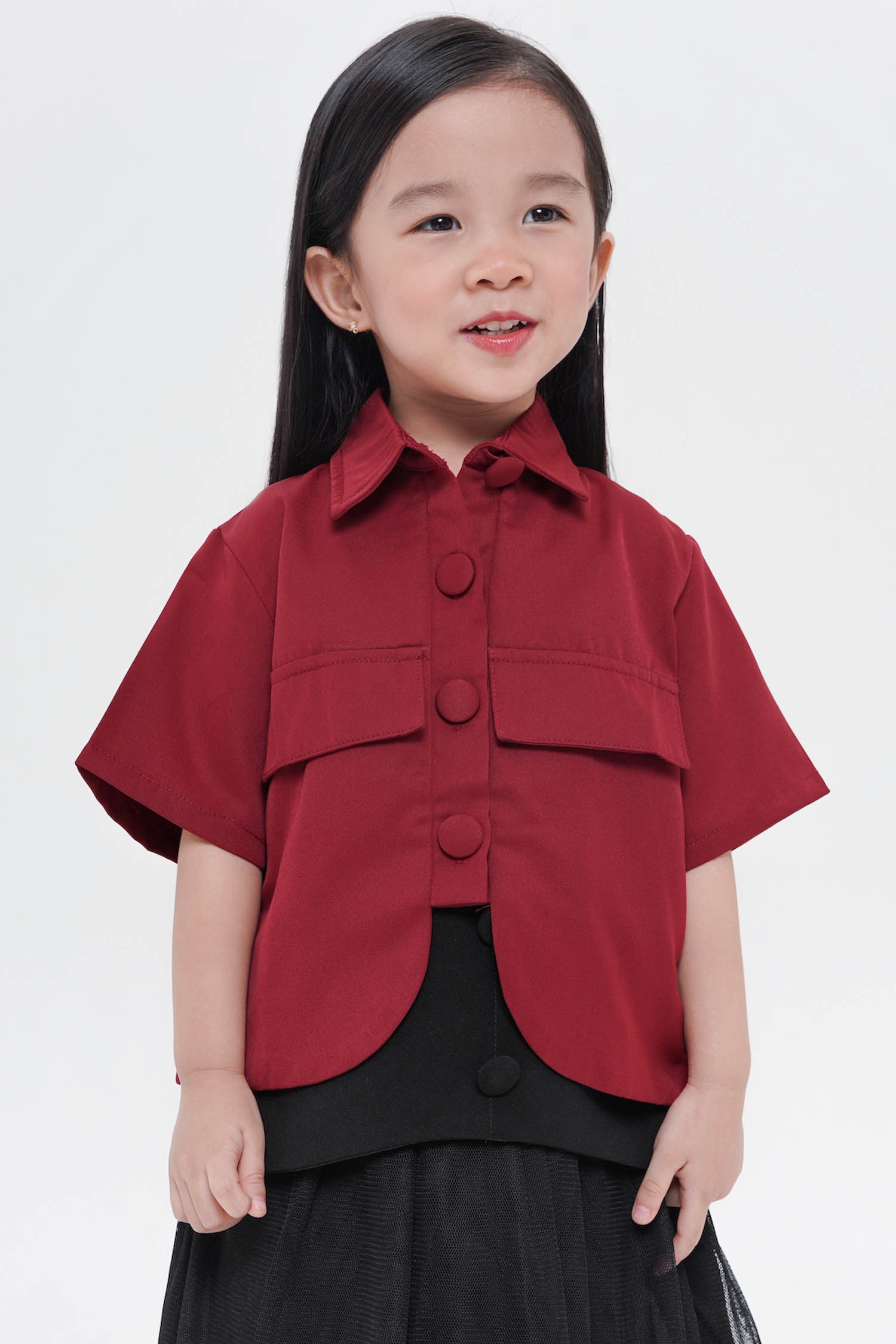 Mini Barth Top In Maroon