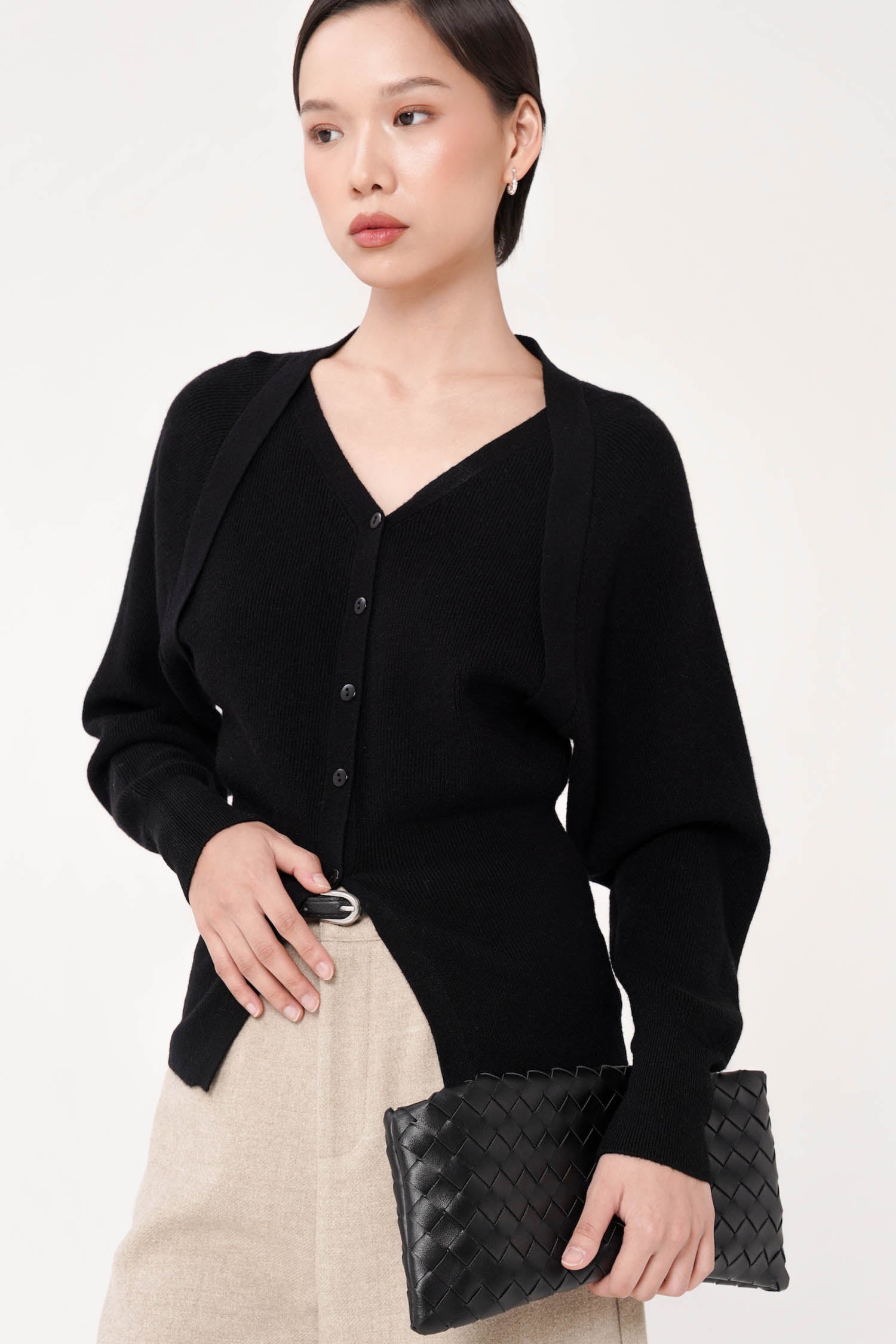 Briar Knit Cardigan In Black