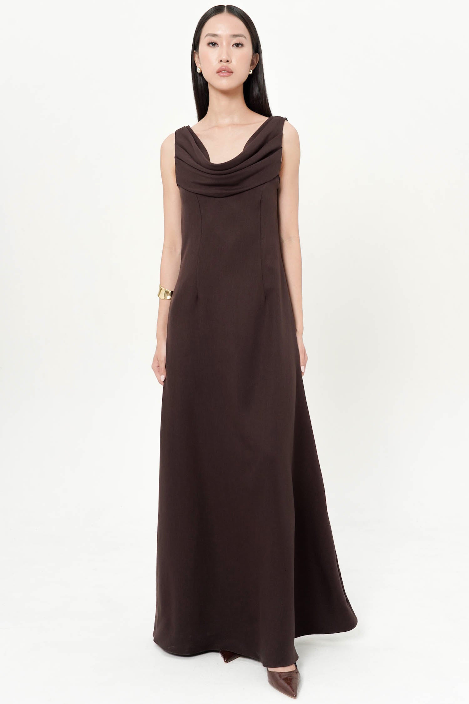 Bowbow Backless Maxi Dress In Espresso