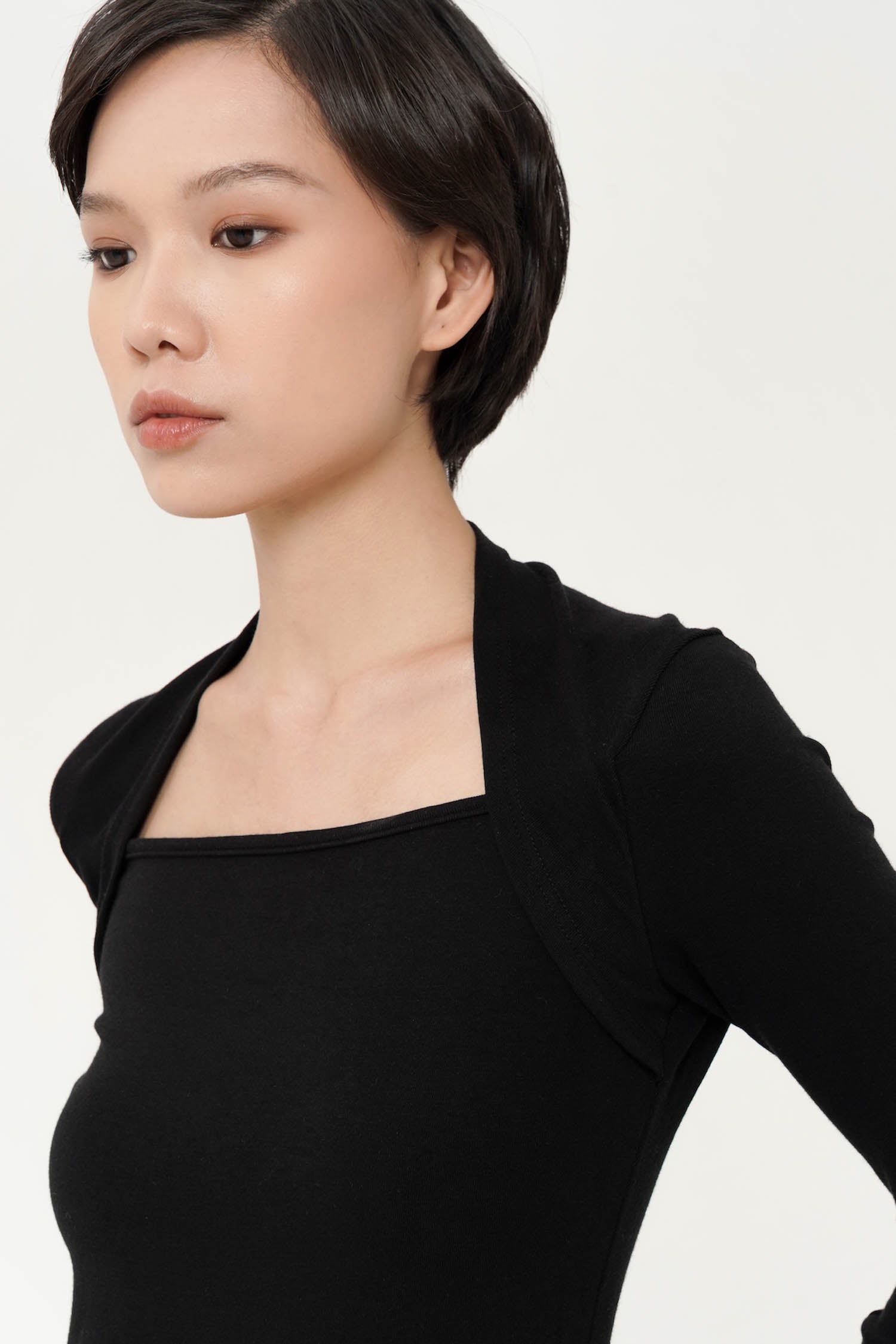 Alteza Long Sleeve Top In Black