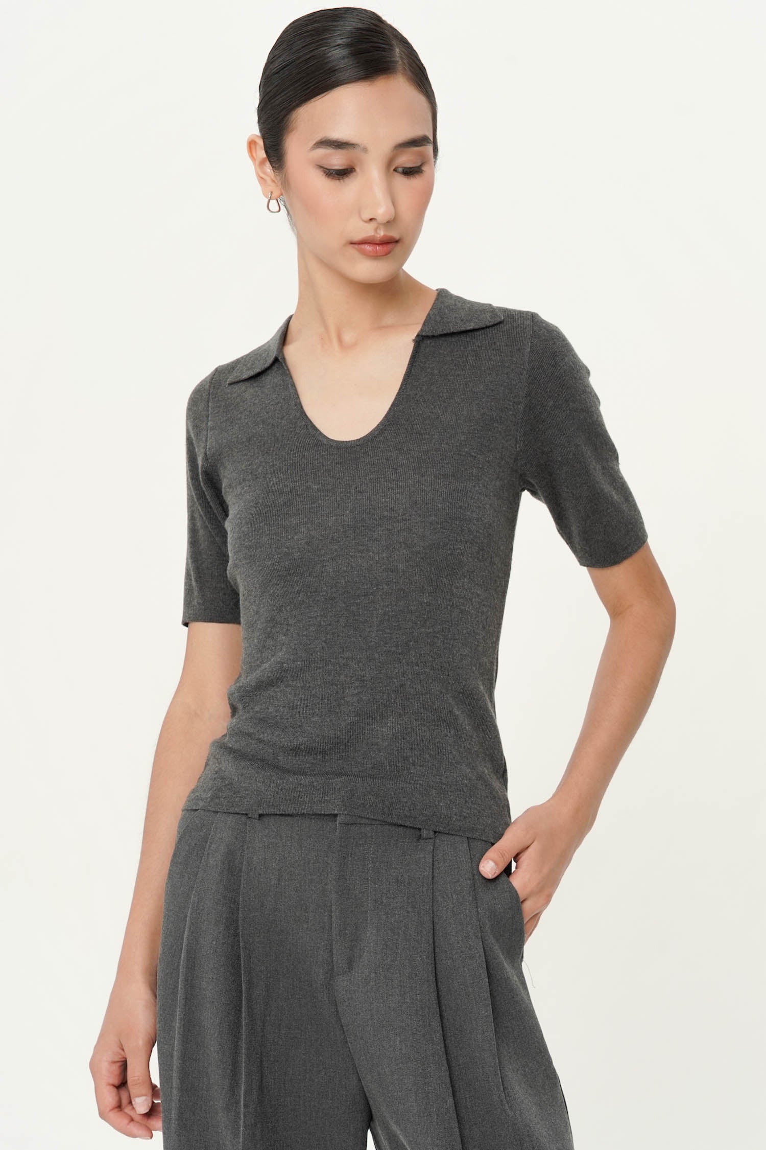 Jubee Top In Dark Grey