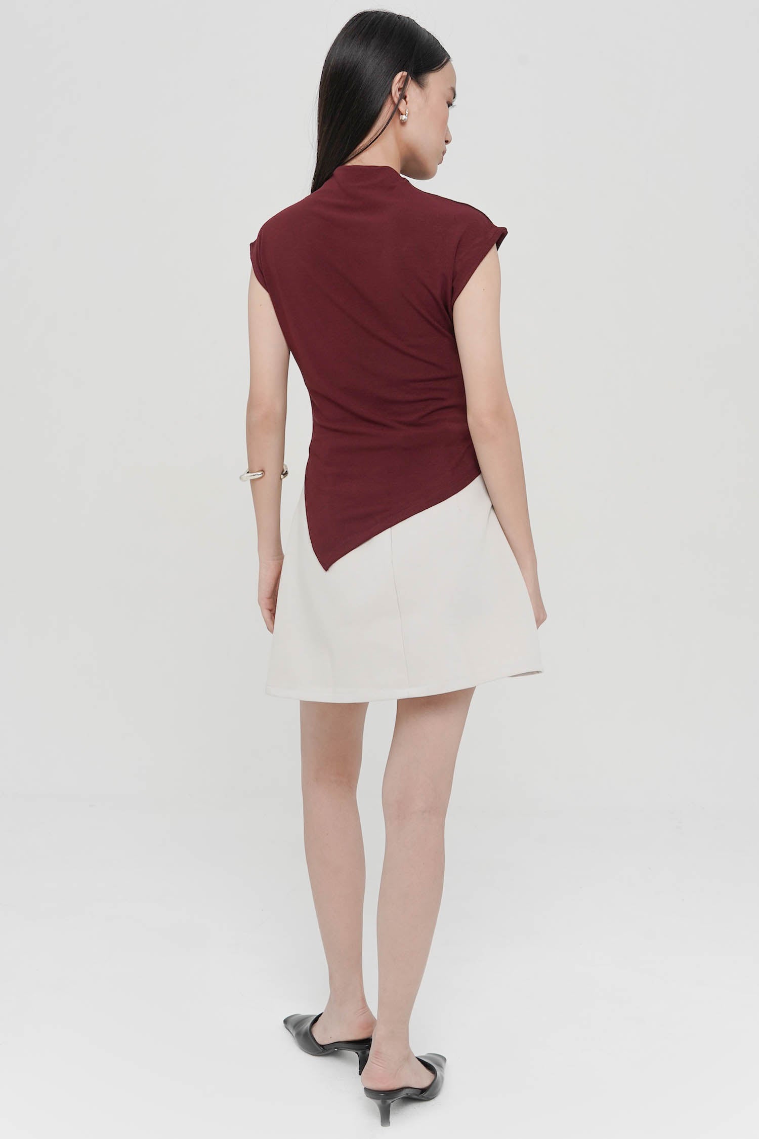 Idra Ruched Top In Maroon