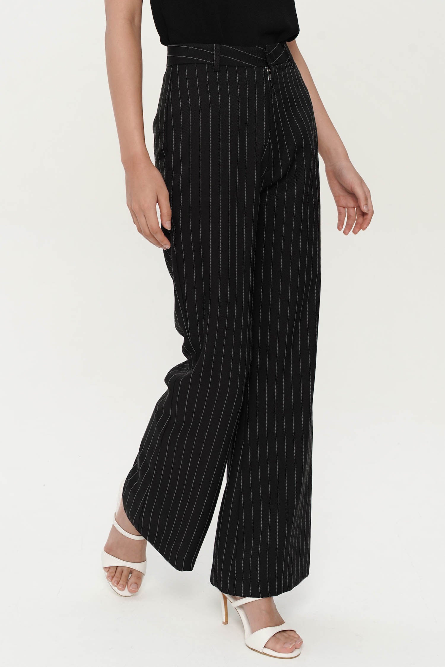 Mercer Tailored Trousers In Black Stripes