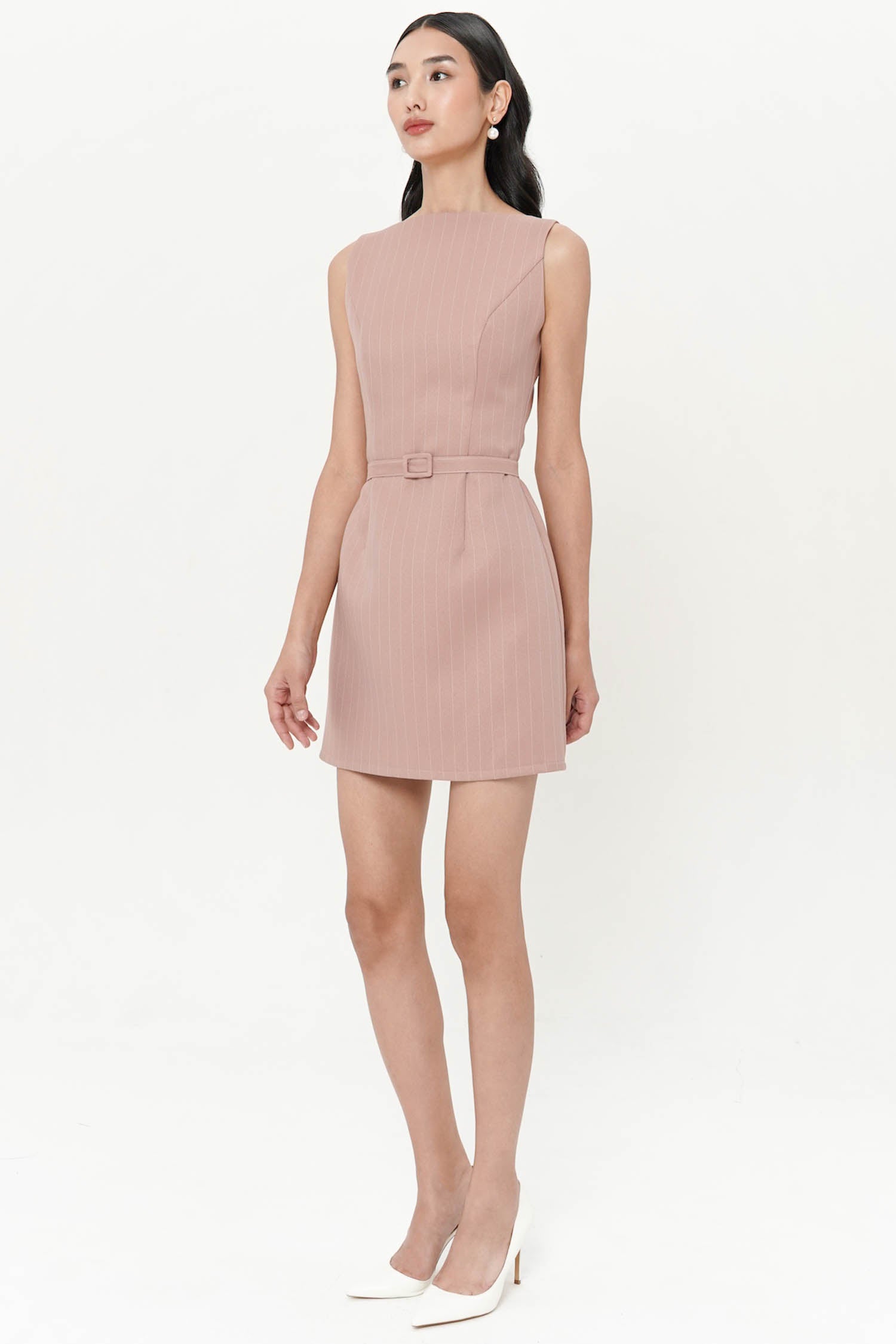 Candida Mini Dress In Pink Stripes