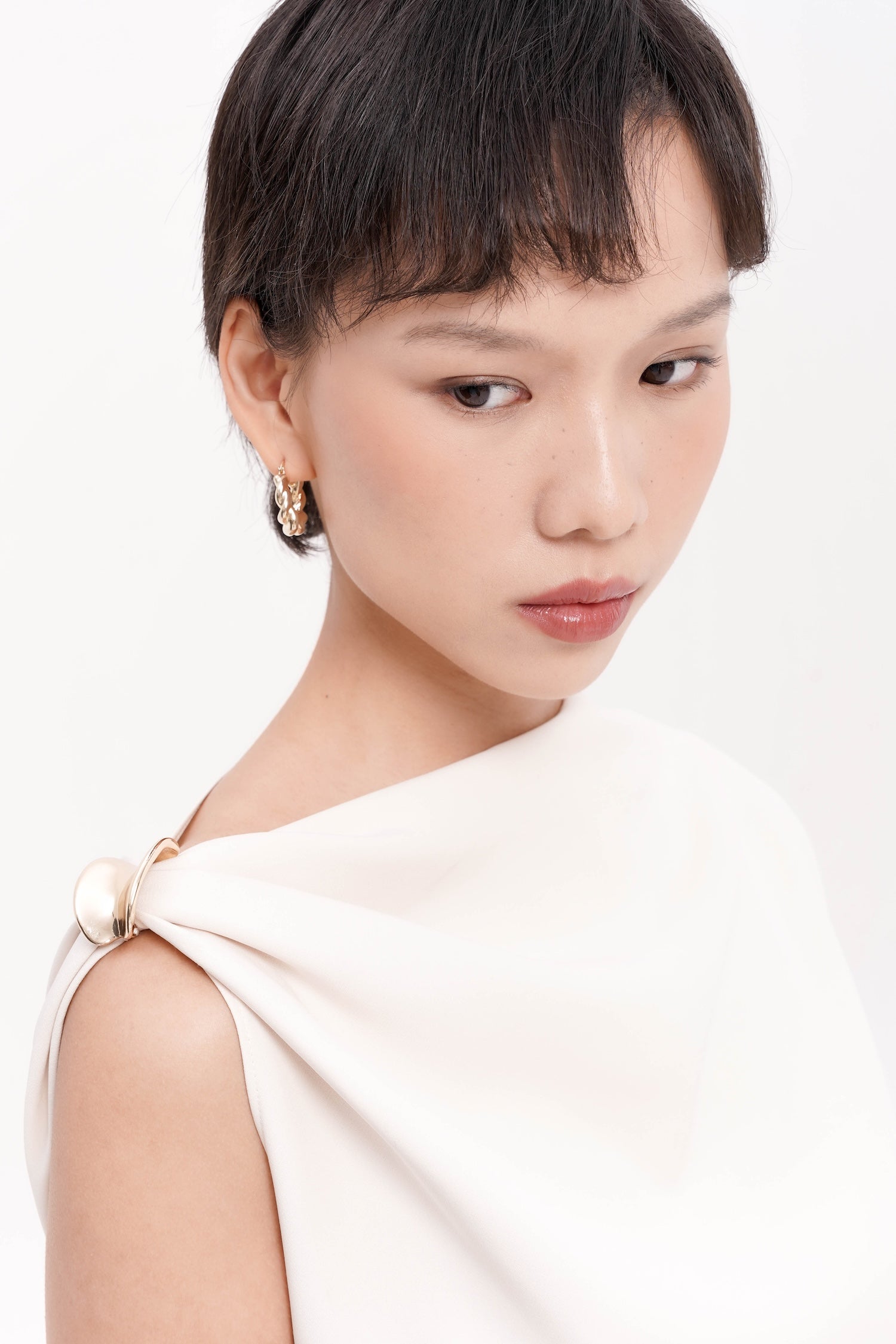 Ambrosia Drape Top In Porcelain