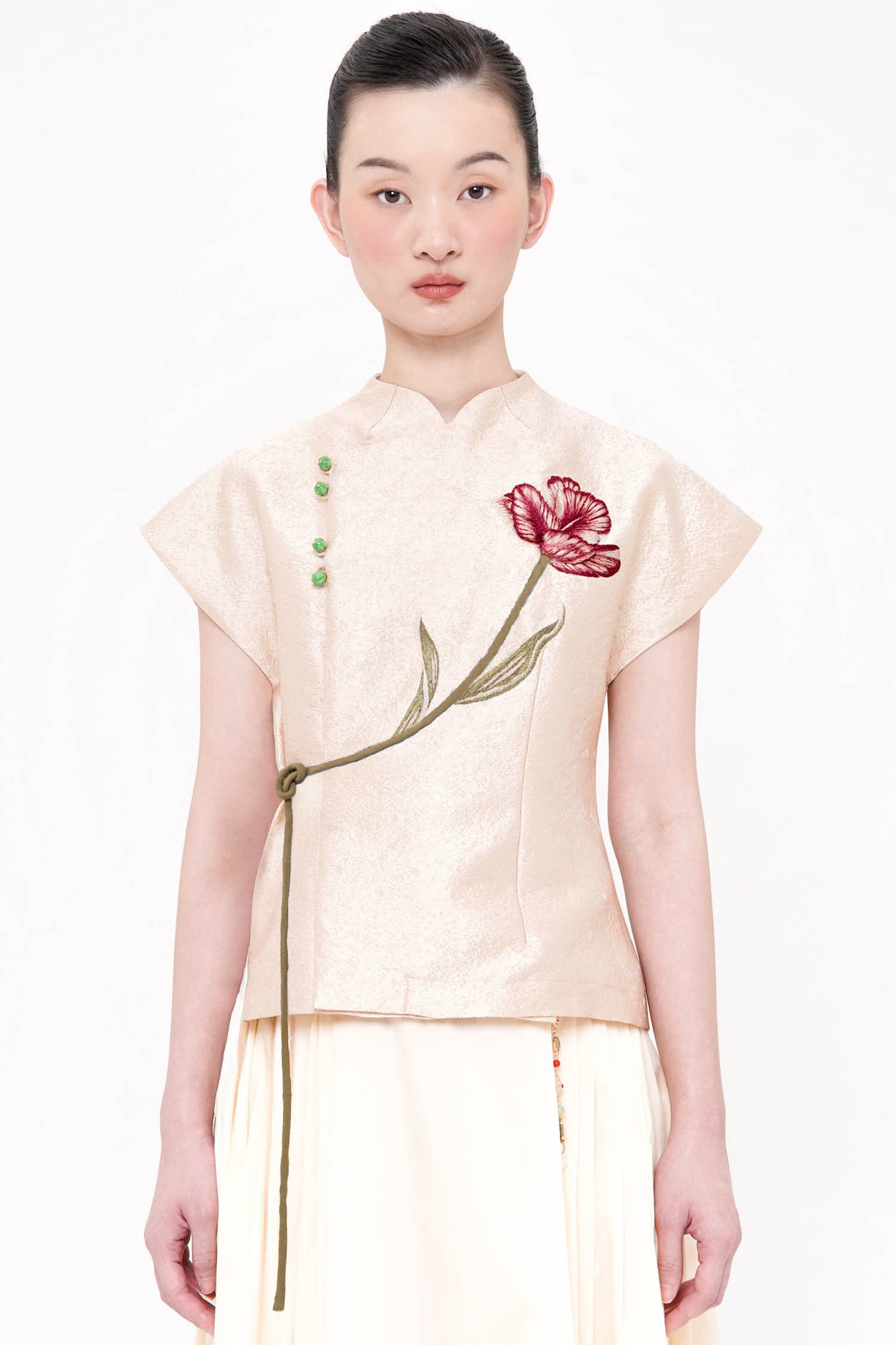 Ning Wrap Top In Nude