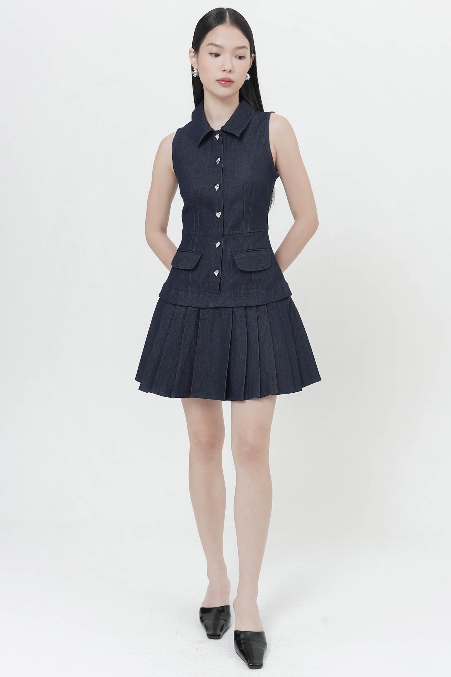 Hollis Dress In Dark Denim