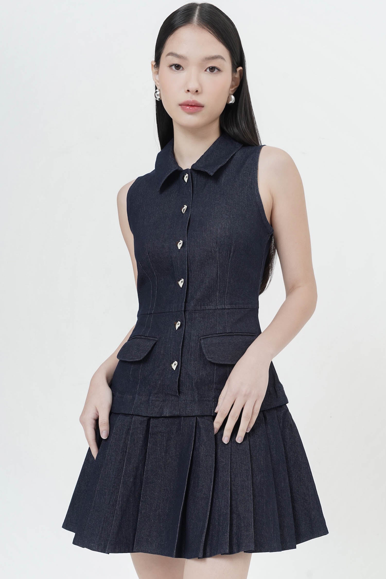 Hollis Dress In Dark Denim