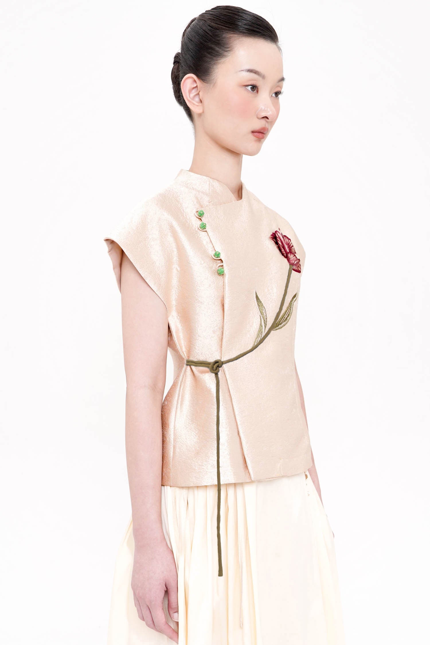 Ning Wrap Top In Nude