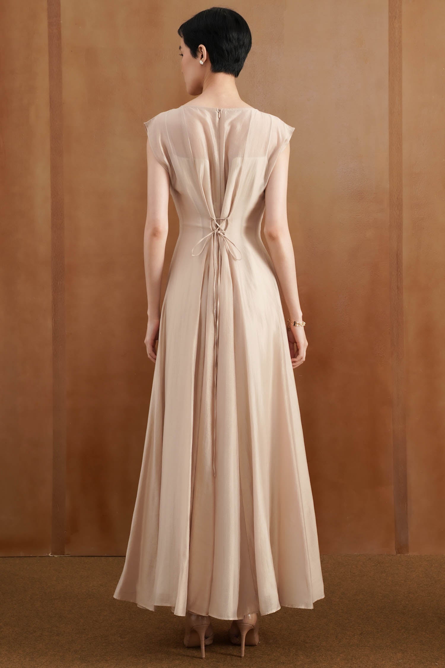 Ceres Two-piece Dress In Beige