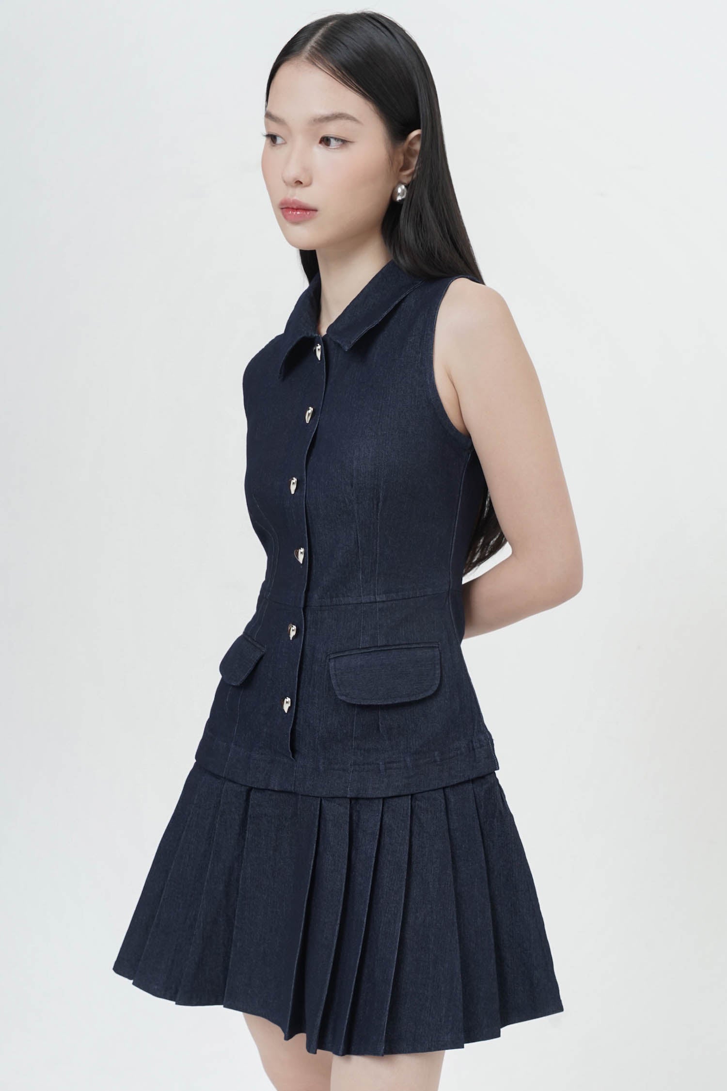 Hollis Dress In Dark Denim