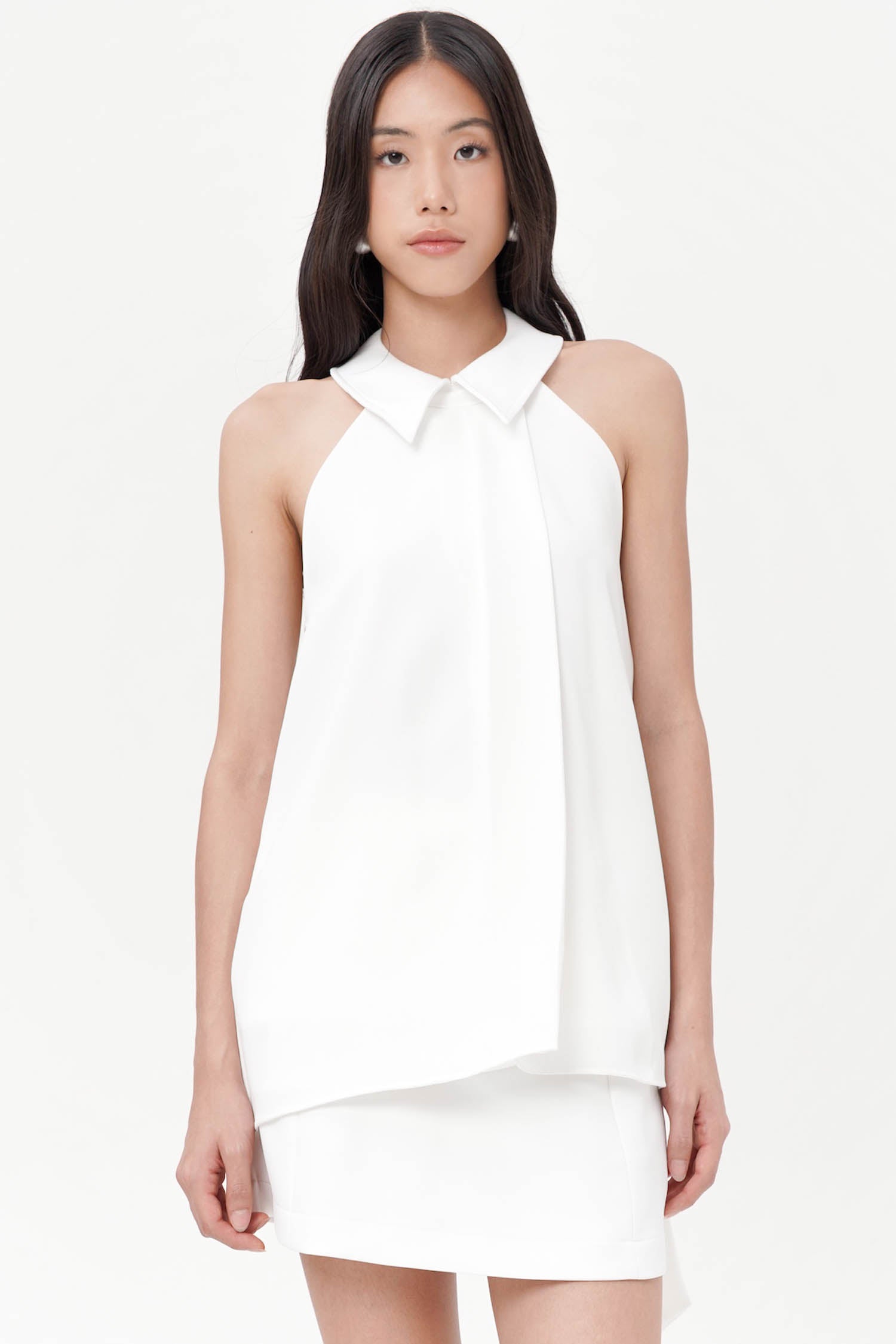 Dutti Collared Top In Broken White