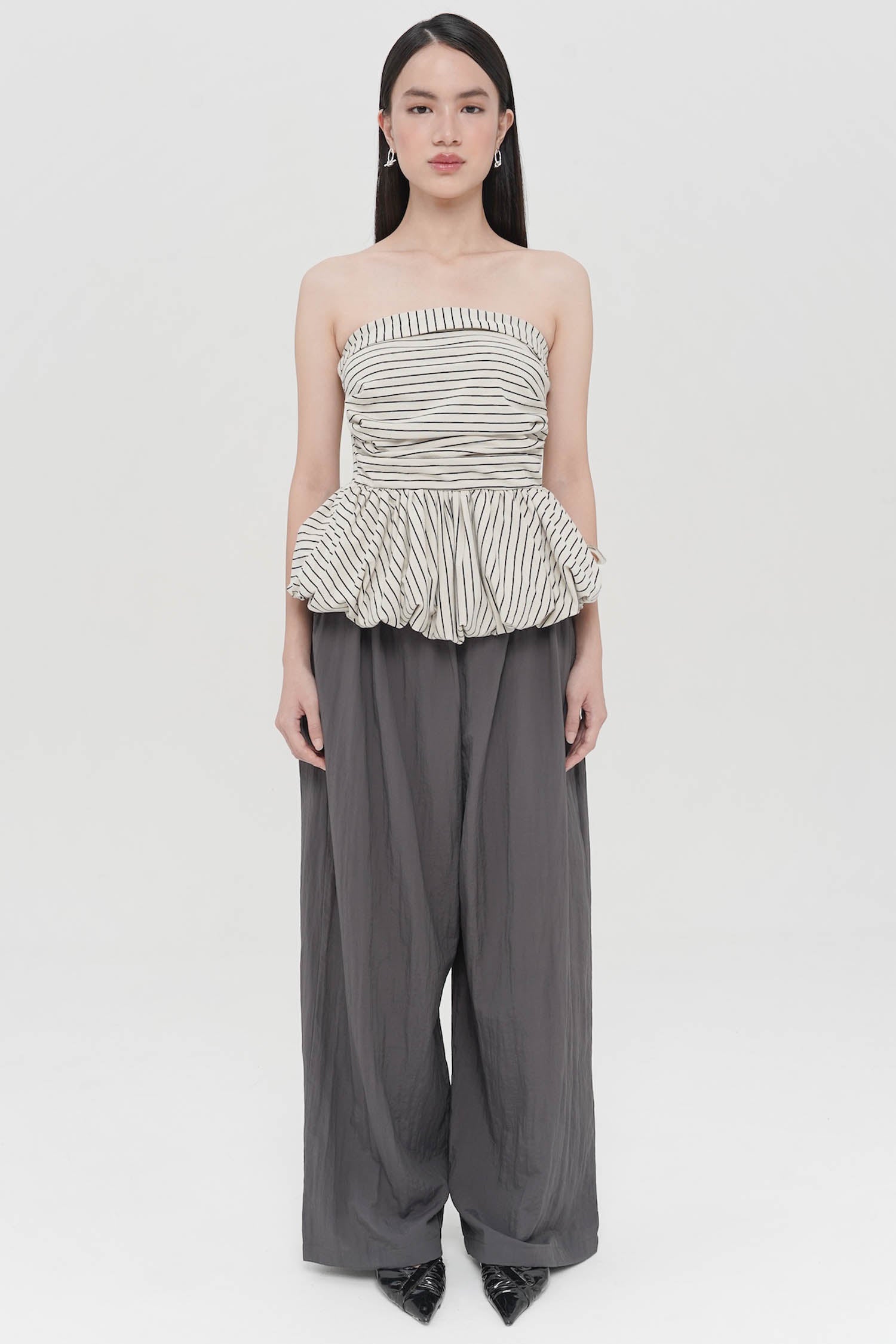 Louve Tube Top In Light Brown