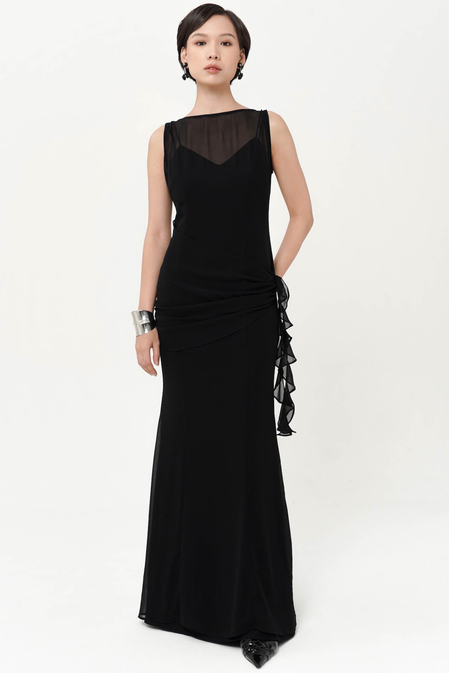 Astra Long Gown In Black