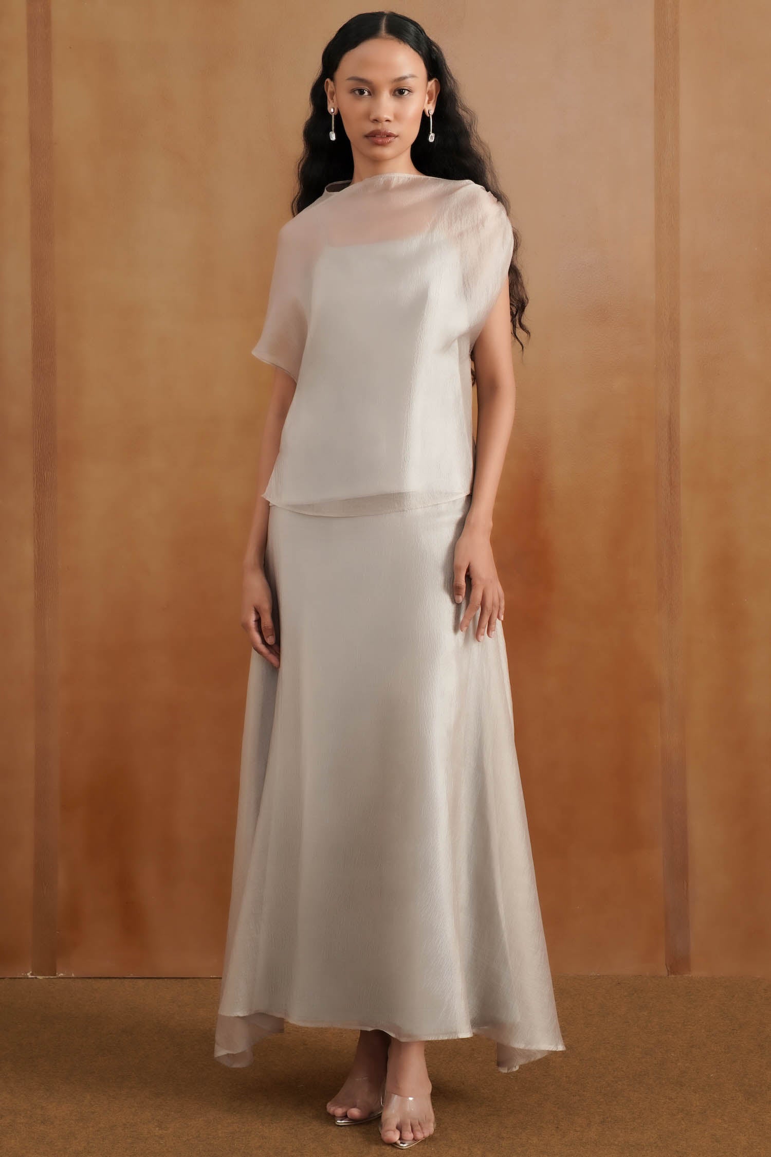 Caelis Maxi Skirt In Misty Grey